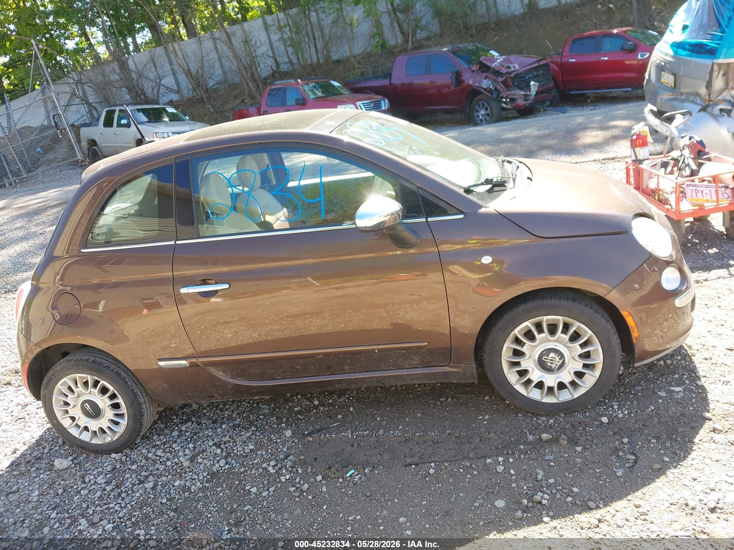 2014 Fiat 500 Lounge Brown vin: 3C3CFFCR9ET168114