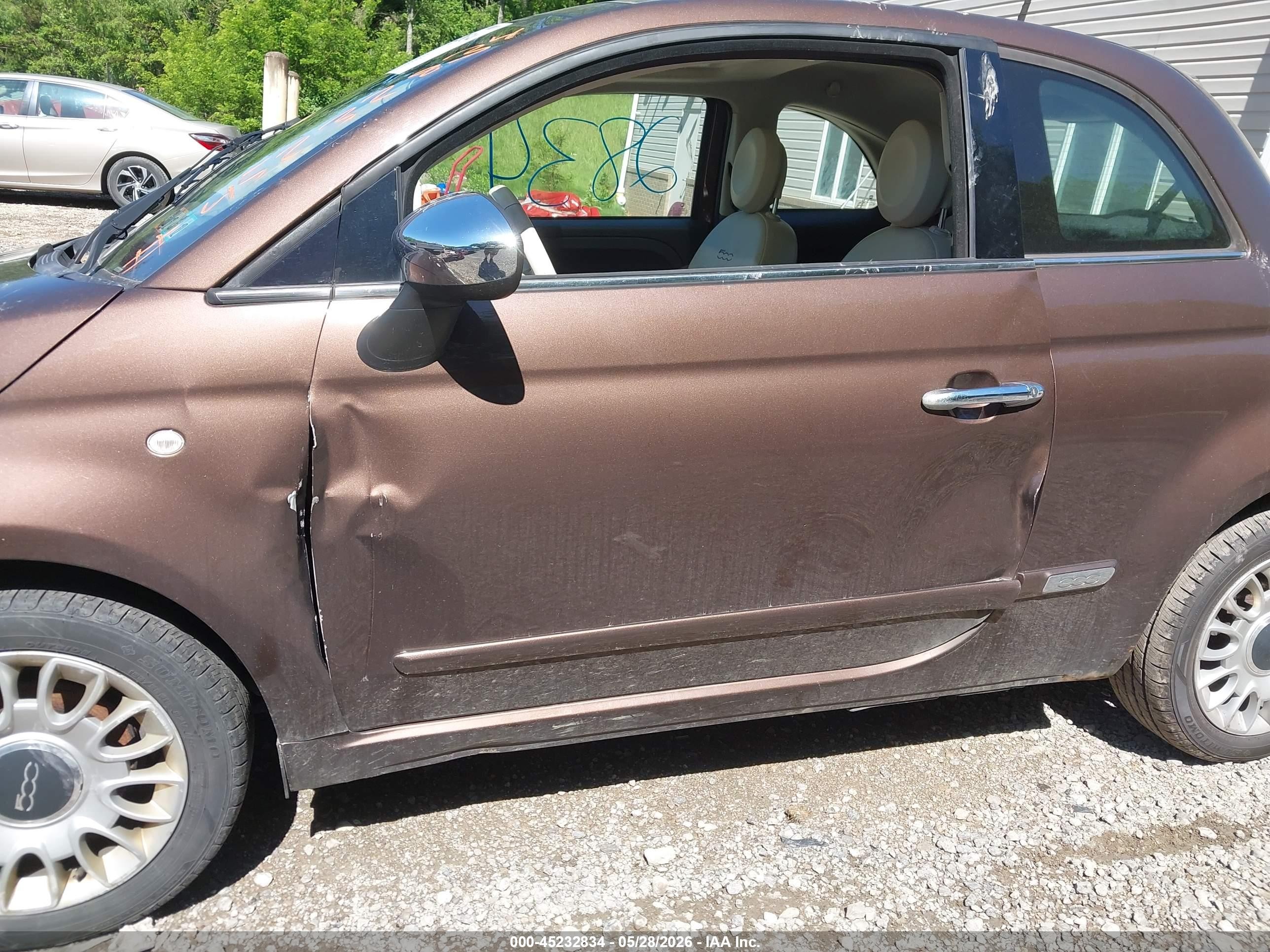 2014 Fiat 500 Lounge Brown vin: 3C3CFFCR9ET168114