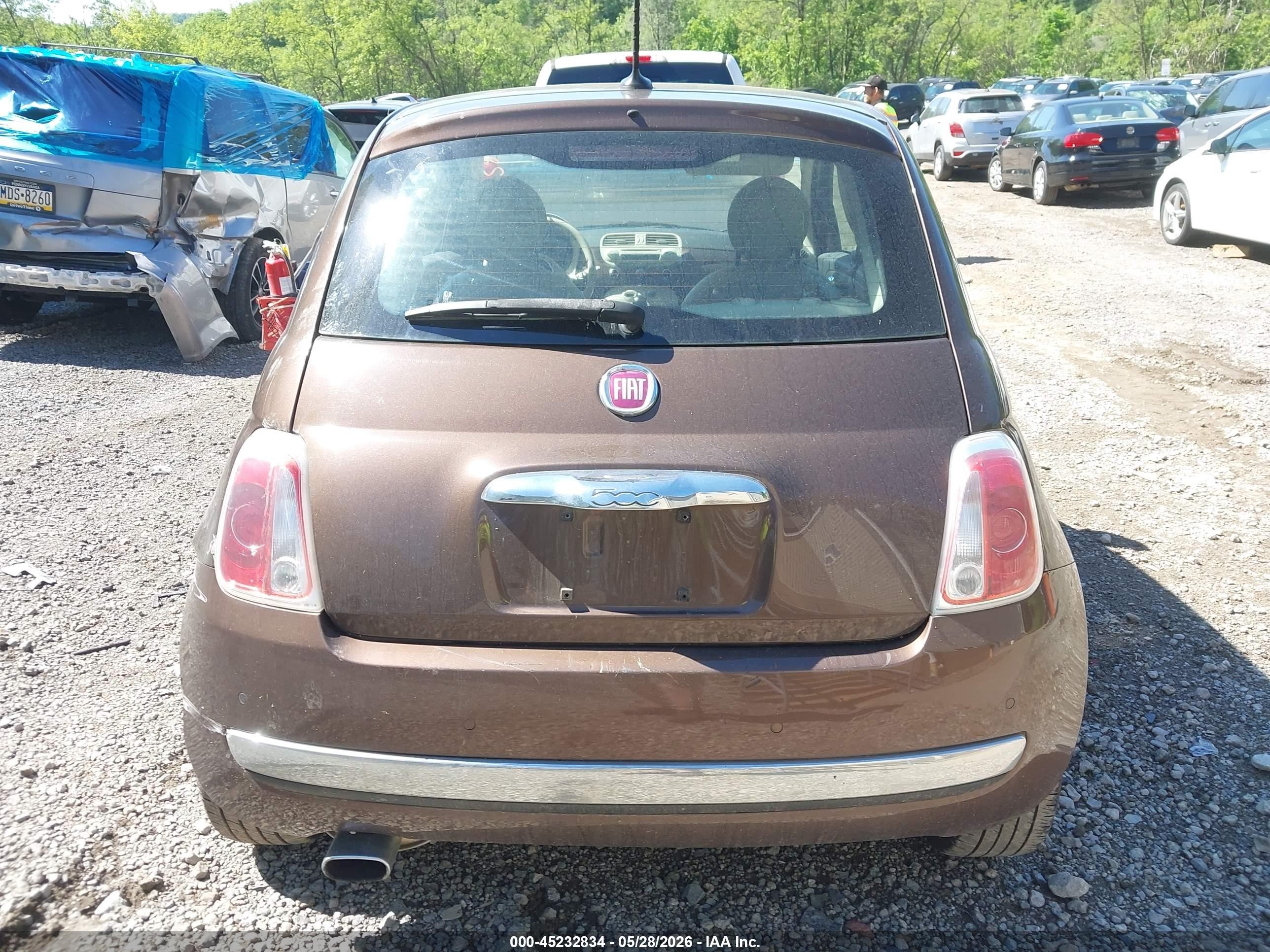 2014 Fiat 500 Lounge Brown vin: 3C3CFFCR9ET168114