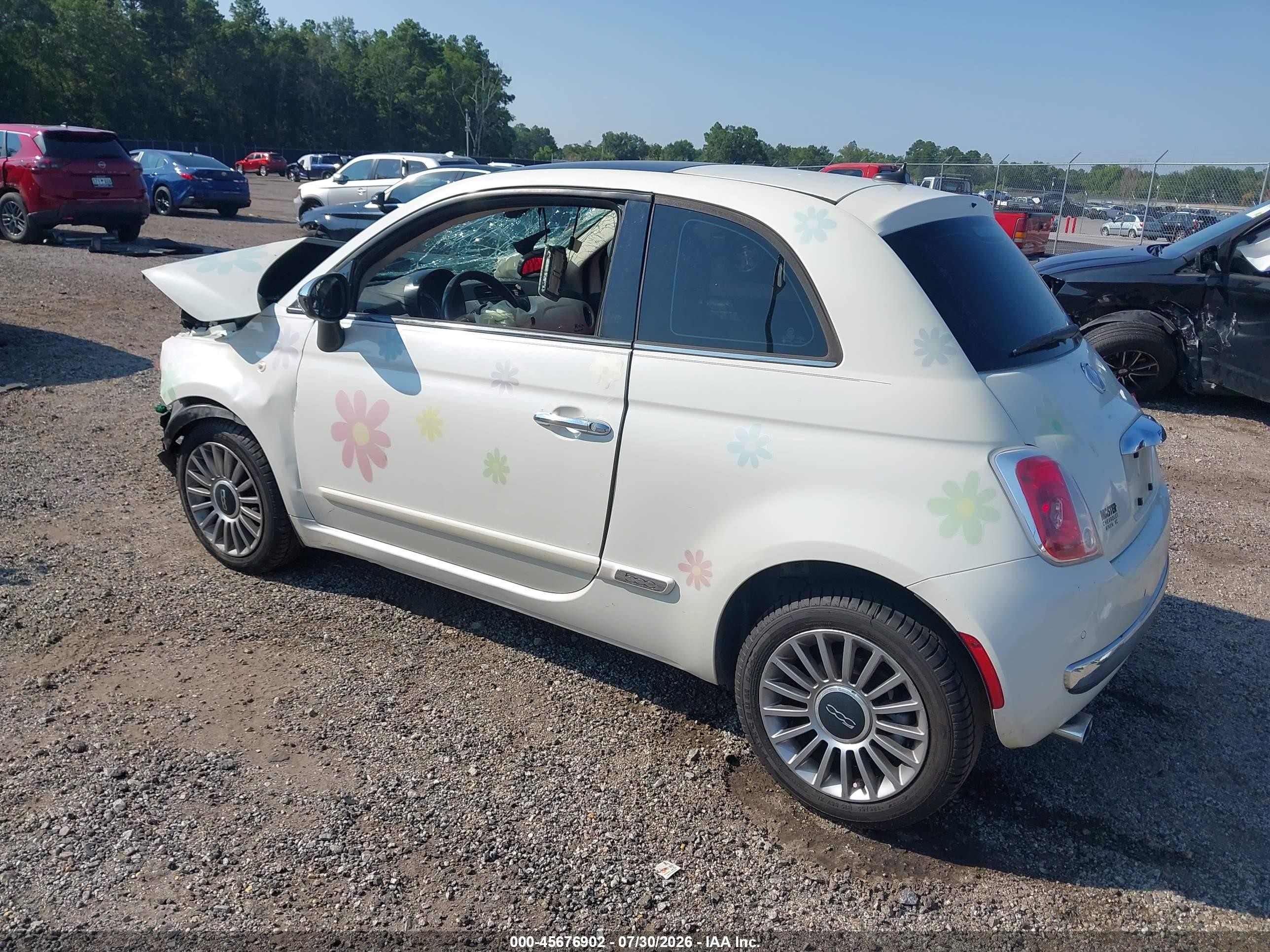2013 Fiat 500 Lounge White vin: 3C3CFFCRXDT544169