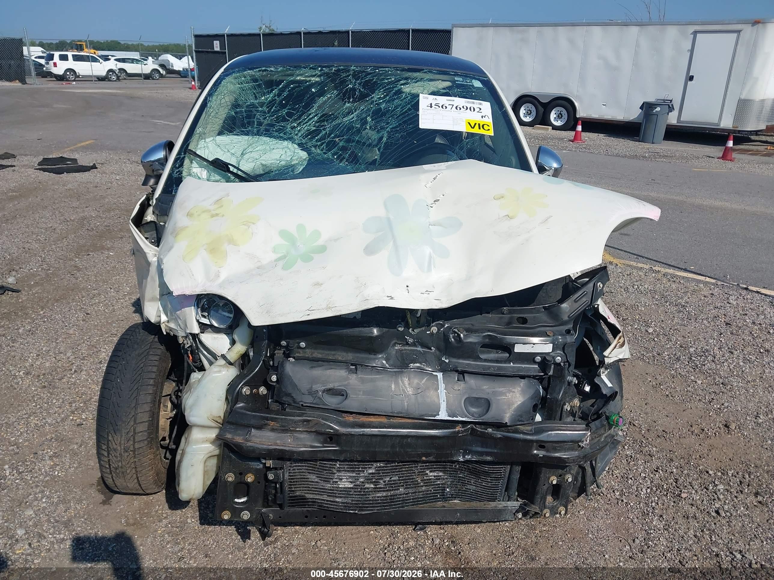 2013 Fiat 500 Lounge White vin: 3C3CFFCRXDT544169
