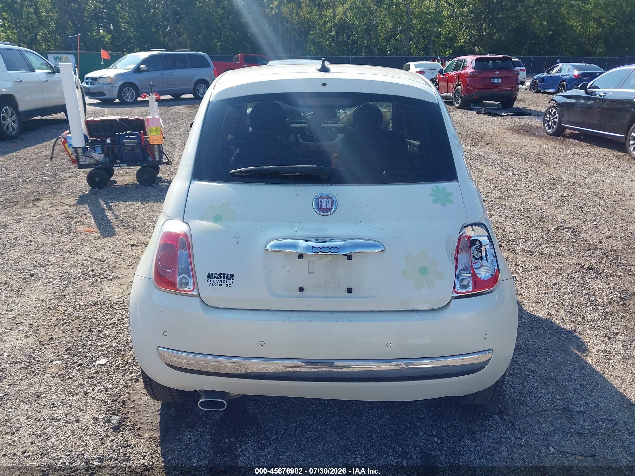 2013 Fiat 500 Lounge White vin: 3C3CFFCRXDT544169