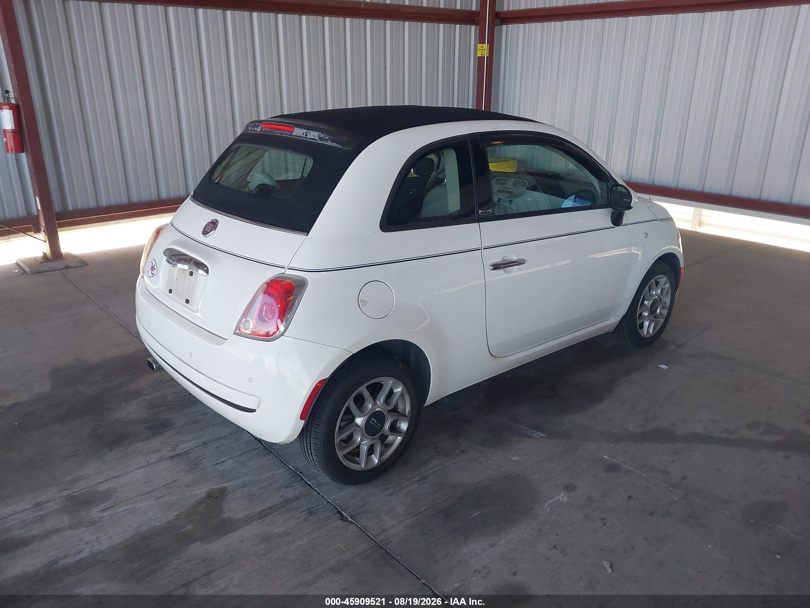 2012 Fiat 500c Pop Белый vin: 3C3CFFDR1CT310239