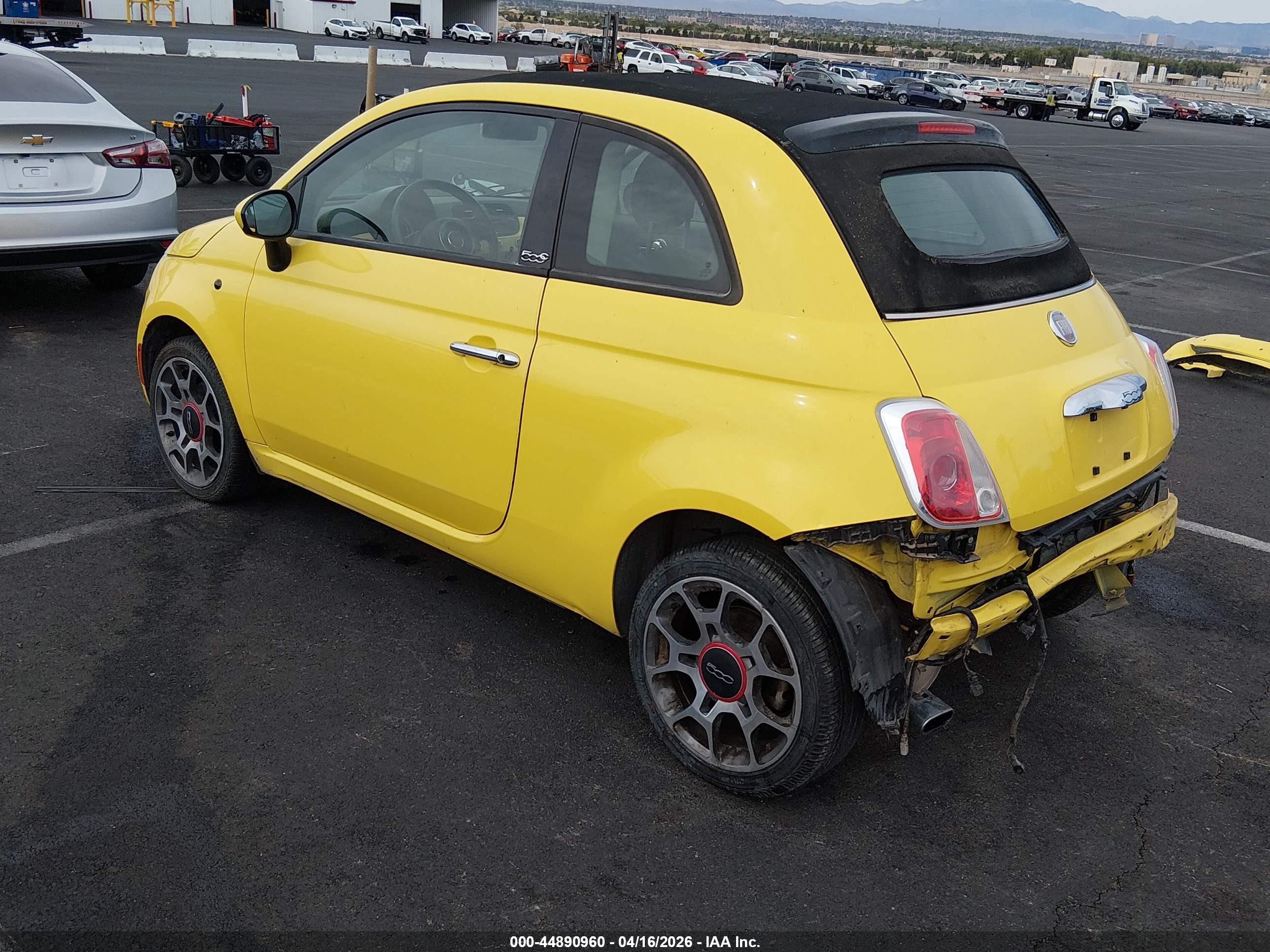 2012 Fiat 500c Pop Yellow vin: 3C3CFFDR1CT310273