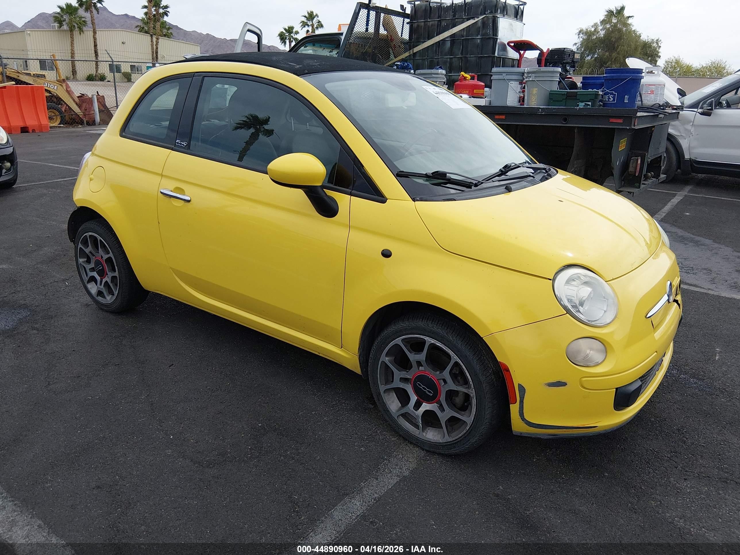 2012 Fiat 500c Pop Желтый vin: 3C3CFFDR1CT310273