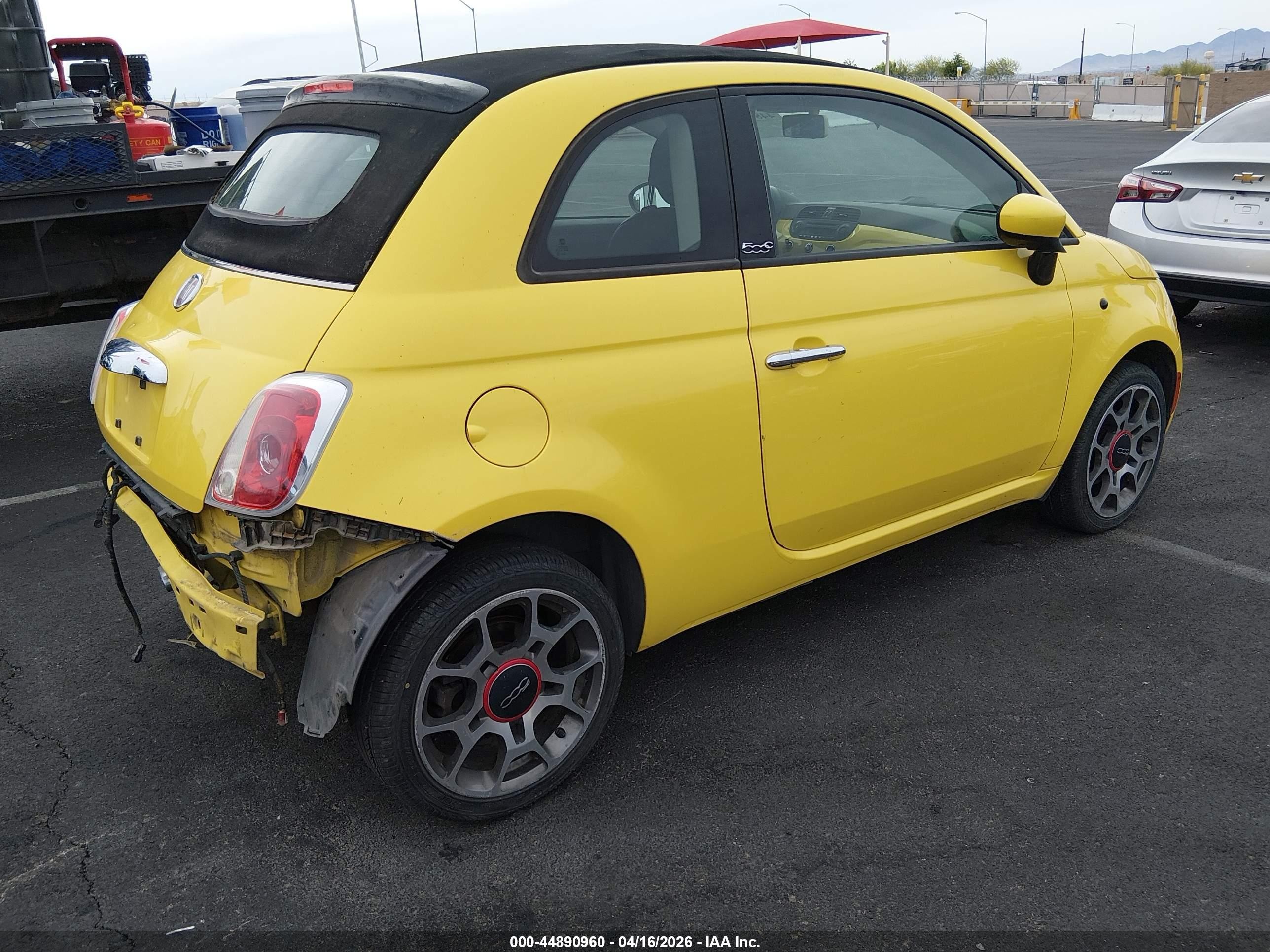 2012 Fiat 500c Pop Yellow vin: 3C3CFFDR1CT310273
