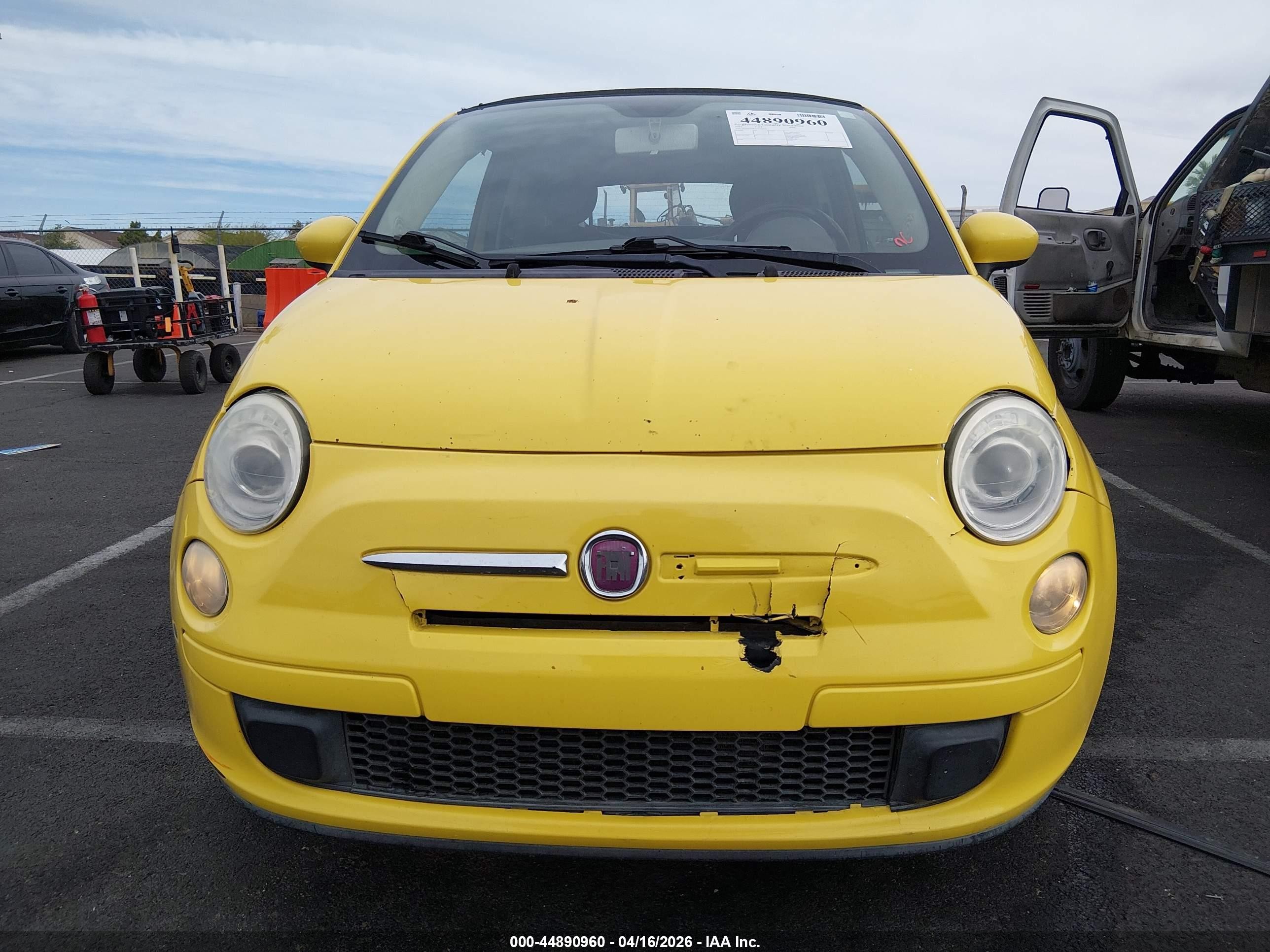 2012 Fiat 500c Pop Yellow vin: 3C3CFFDR1CT310273