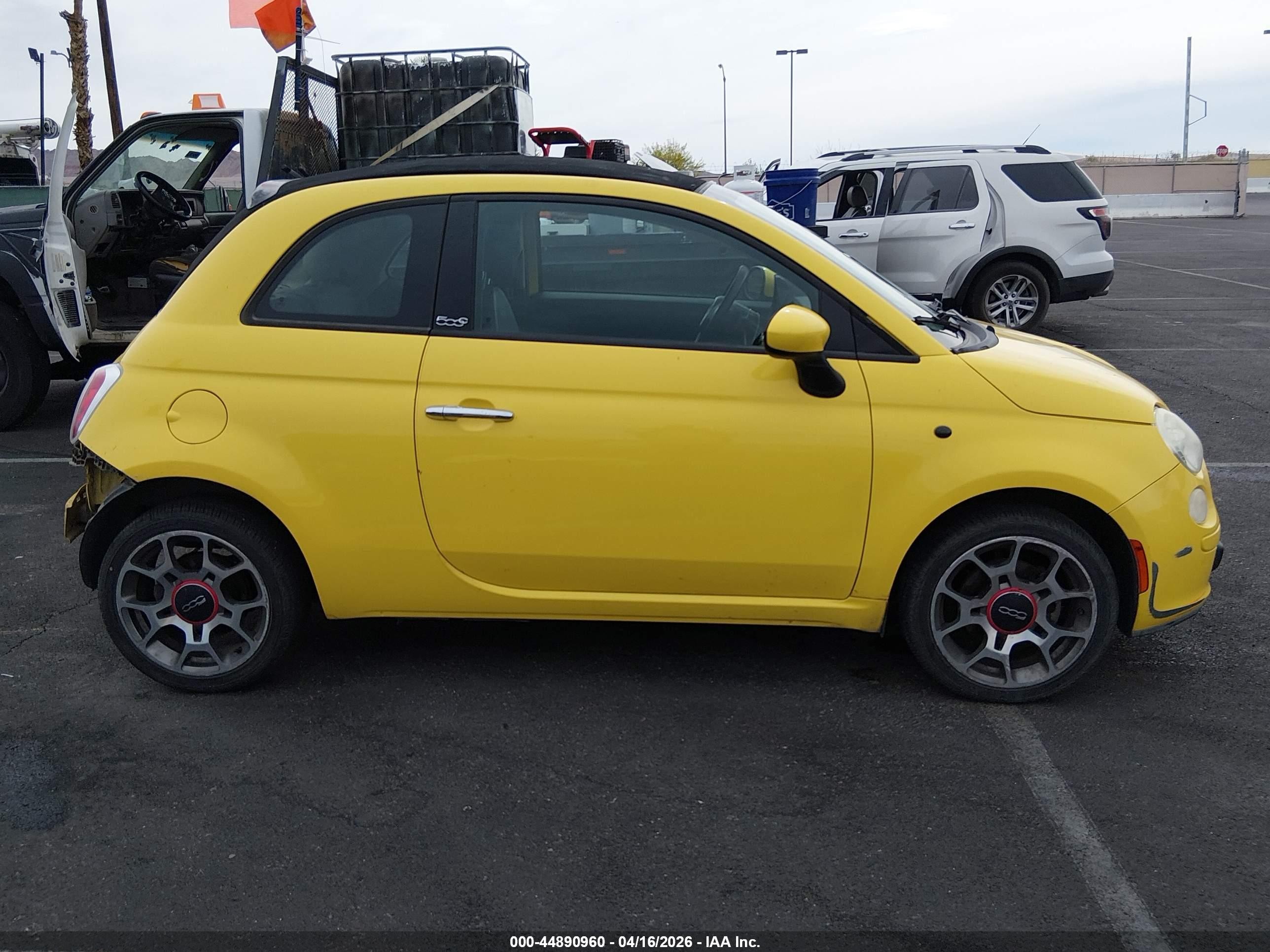 2012 Fiat 500c Pop Yellow vin: 3C3CFFDR1CT310273