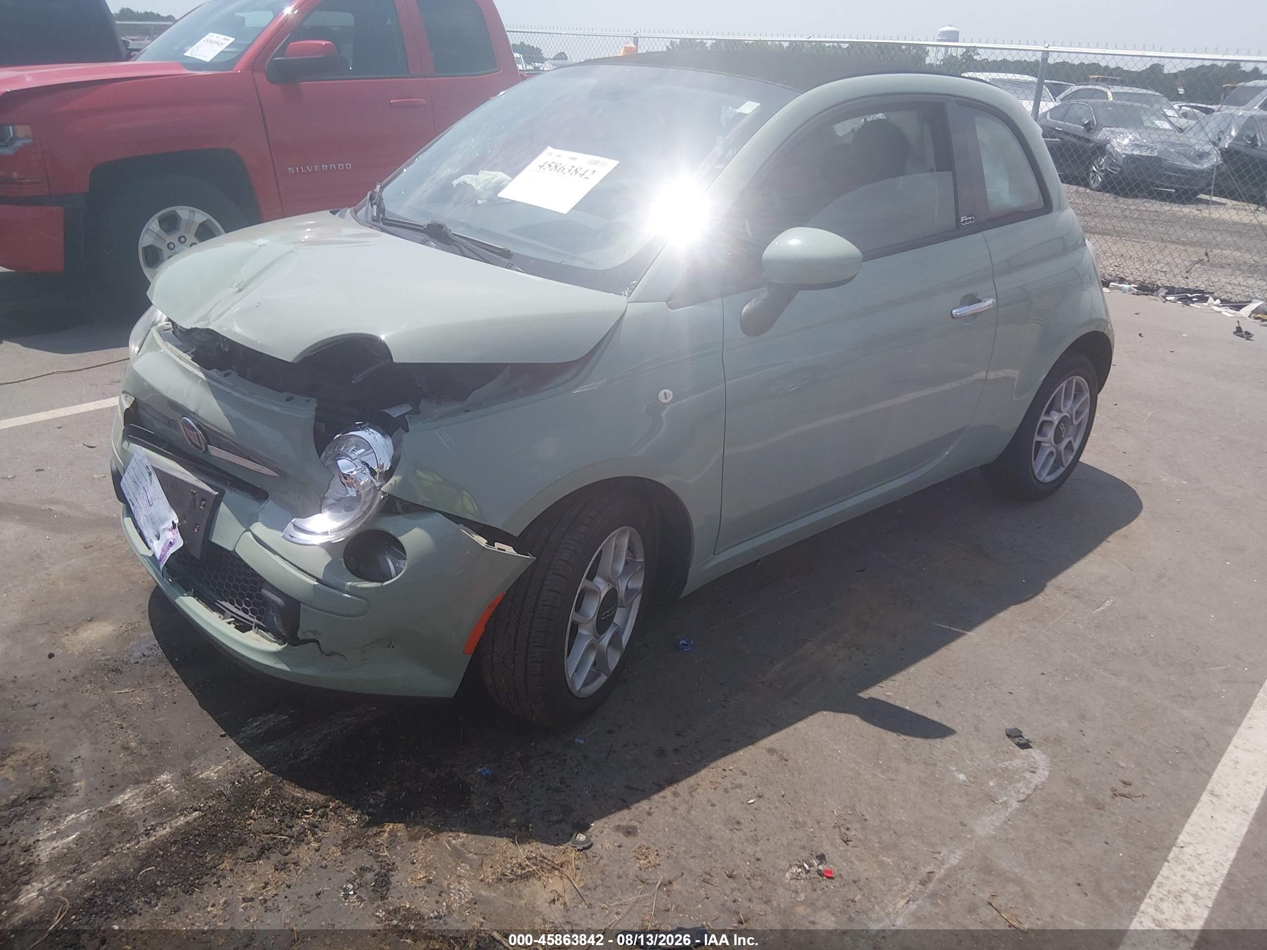 2015 Fiat 500c Pop Green vin: 3C3CFFDR2FT673072