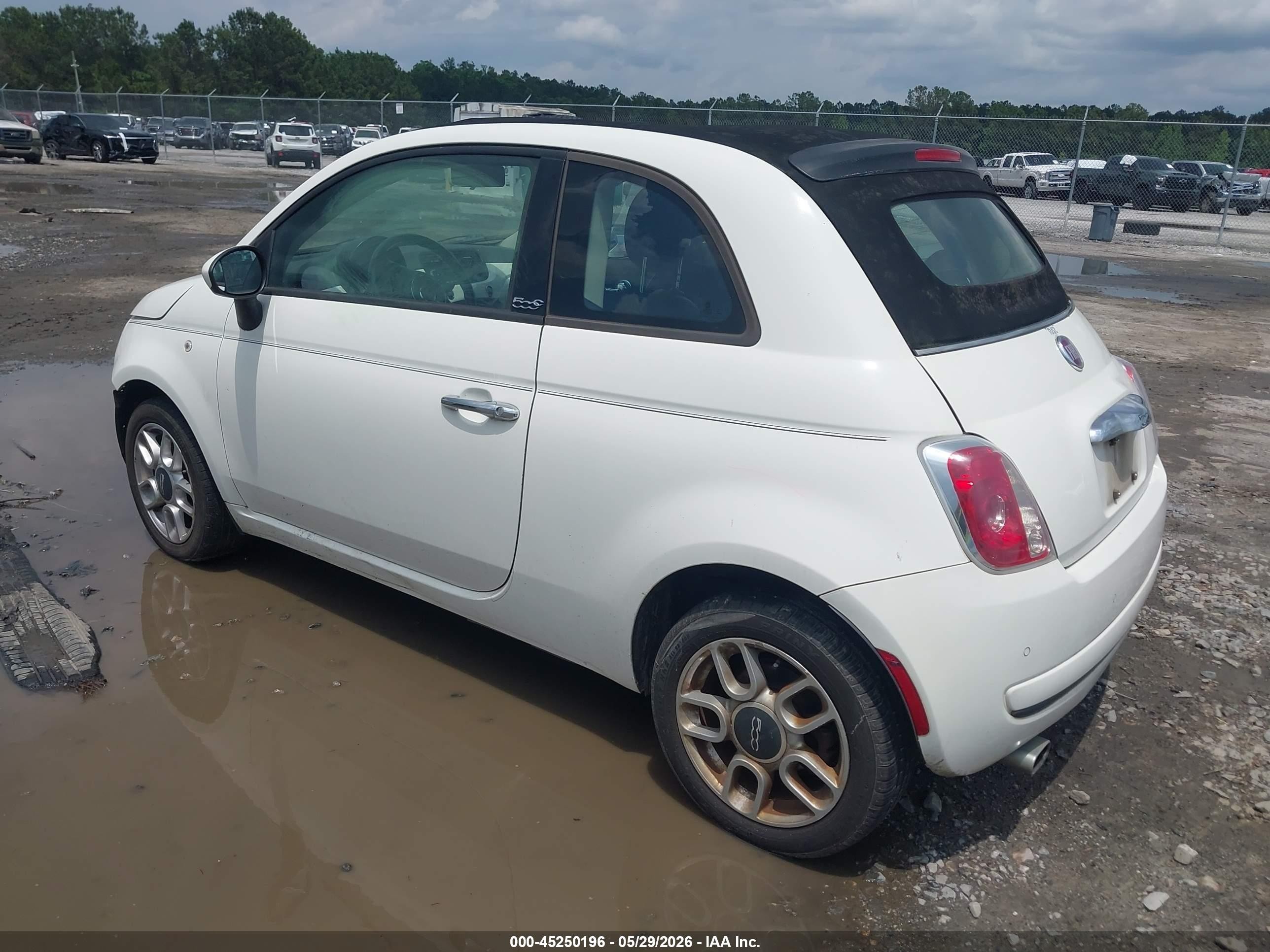2013 Fiat 500c Pop White vin: 3C3CFFDR3DT598282