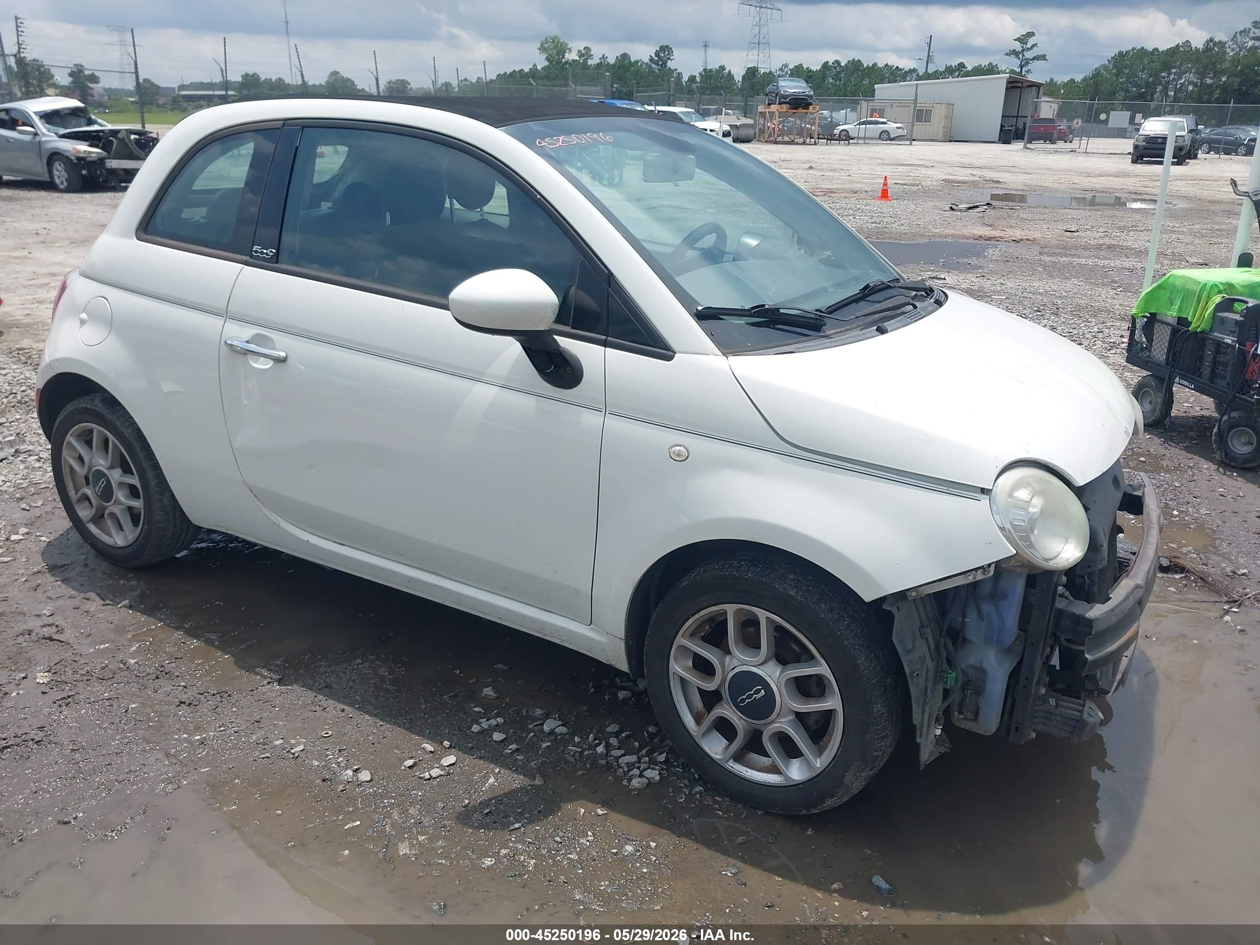 2013 Fiat 500c Pop White vin: 3C3CFFDR3DT598282