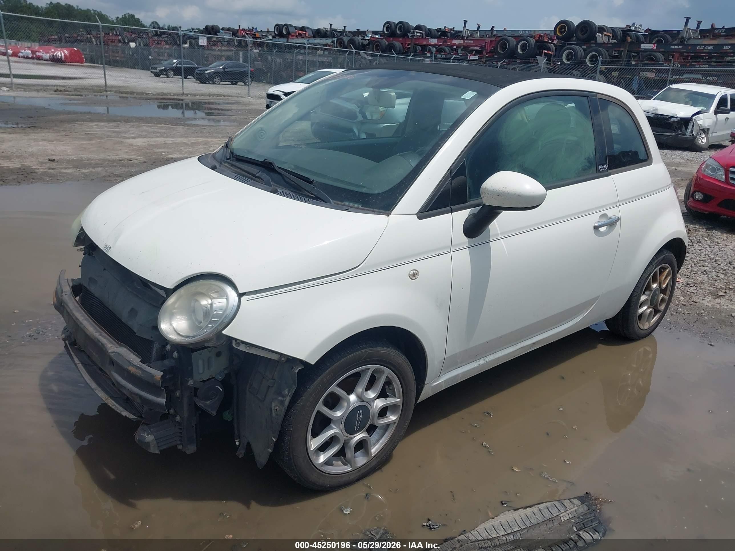 2013 Fiat 500c Pop White vin: 3C3CFFDR3DT598282
