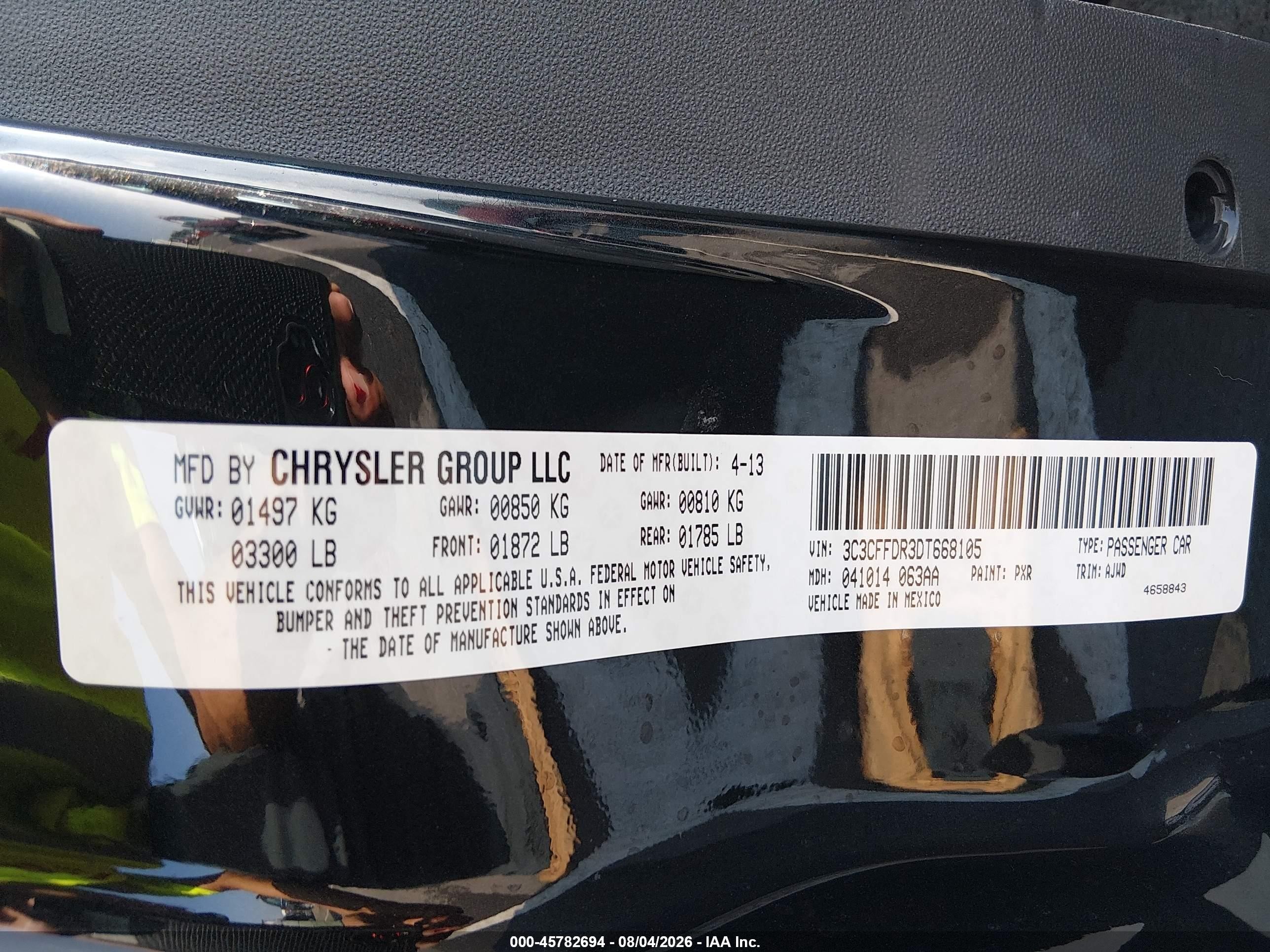 2013 Fiat 500c Pop Black vin: 3C3CFFDR3DT668105