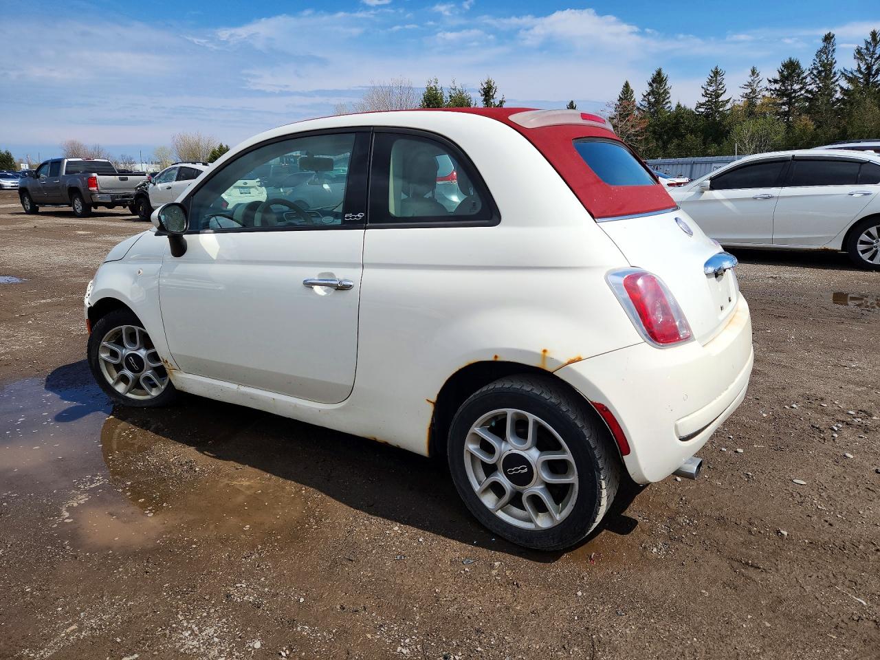2012 Fiat 500 Pop White vin: 3C3CFFDR4CT130849