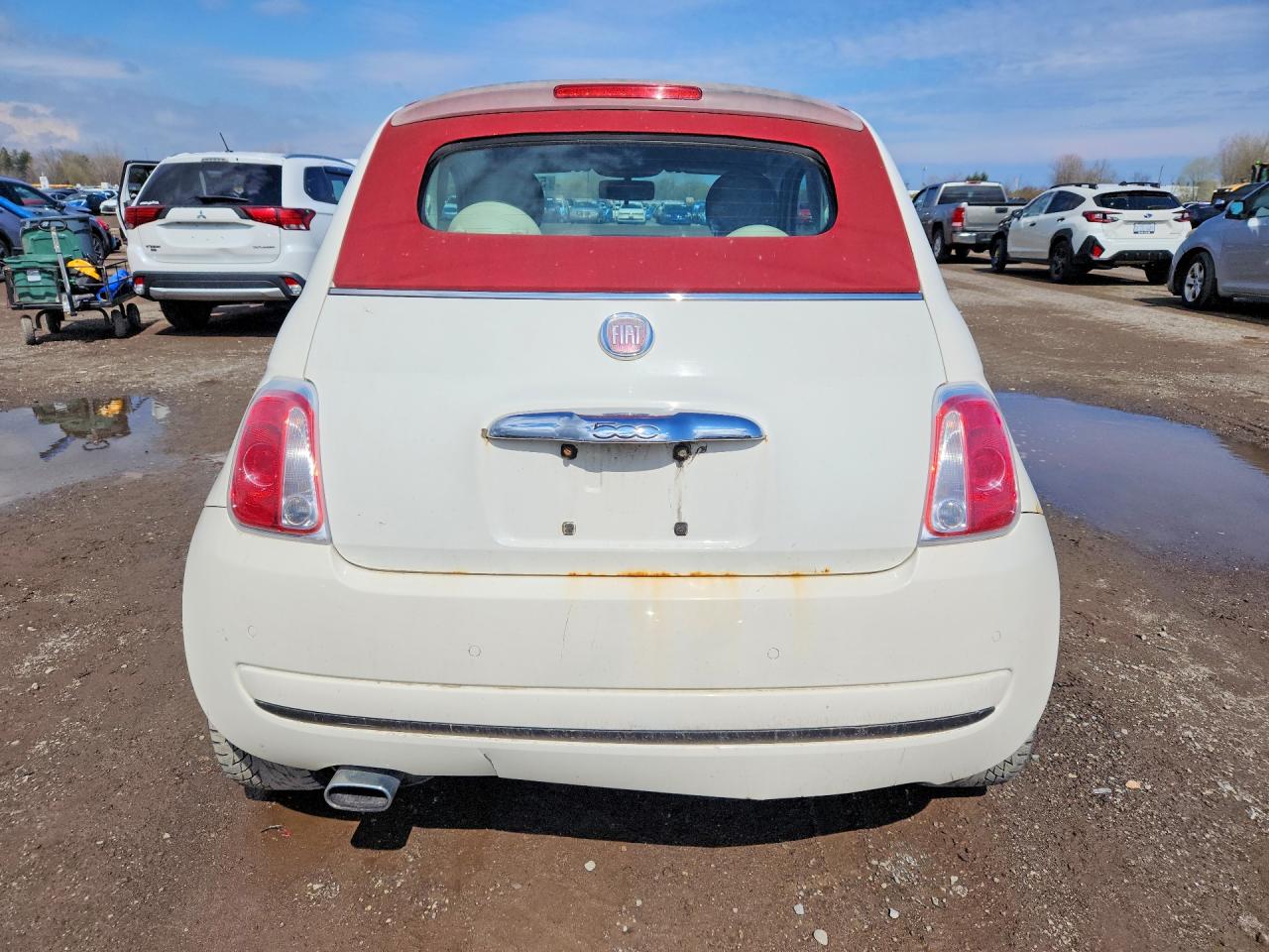 2012 Fiat 500 Pop White vin: 3C3CFFDR4CT130849