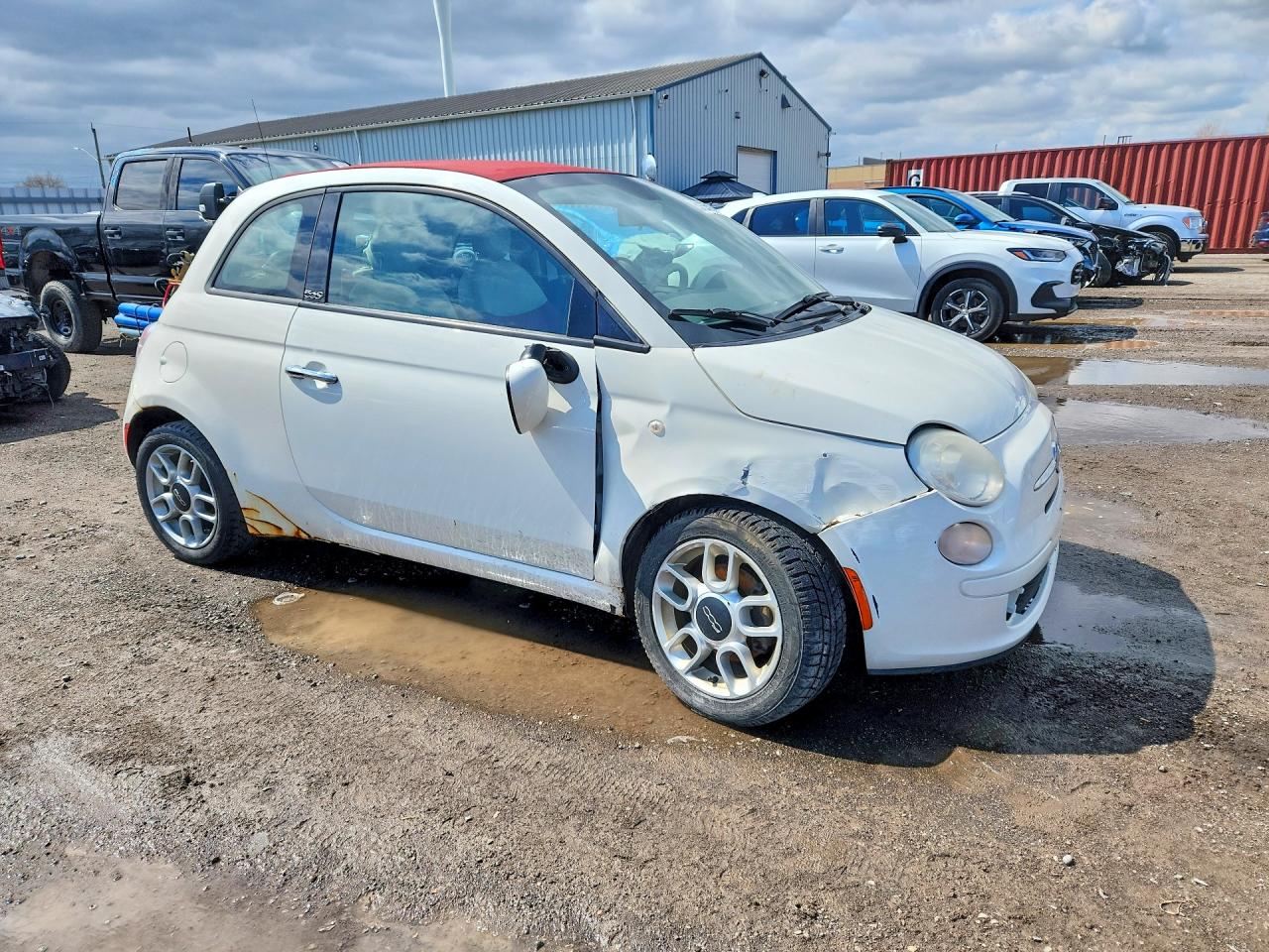2012 Fiat 500 Pop White vin: 3C3CFFDR4CT130849