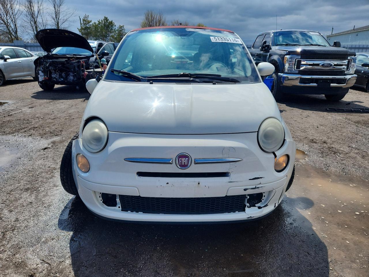2012 Fiat 500 Pop White vin: 3C3CFFDR4CT130849