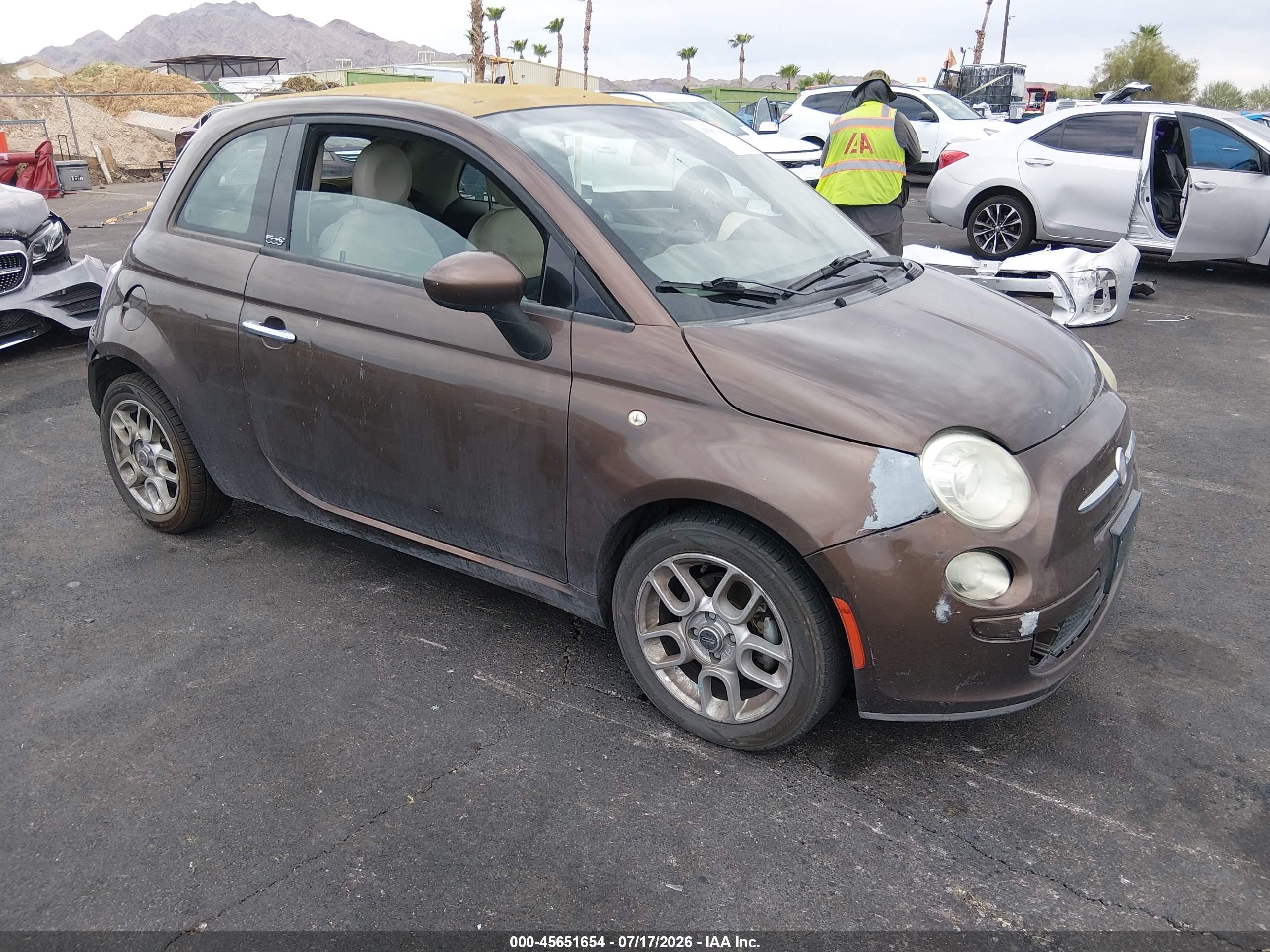 2012 Fiat 500c Pop Brown vin: 3C3CFFDR4CT186693