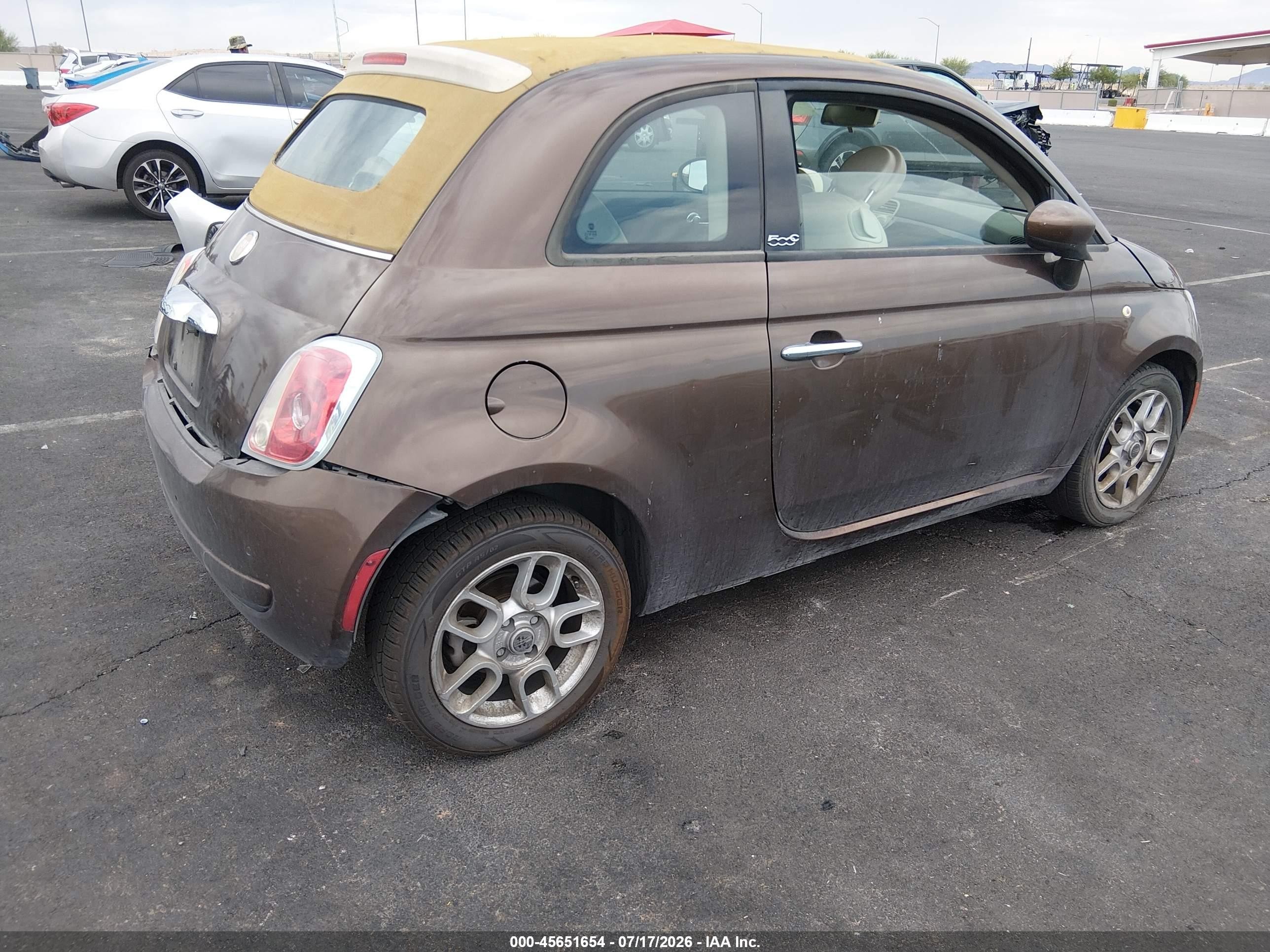 2012 Fiat 500c Pop Brown vin: 3C3CFFDR4CT186693