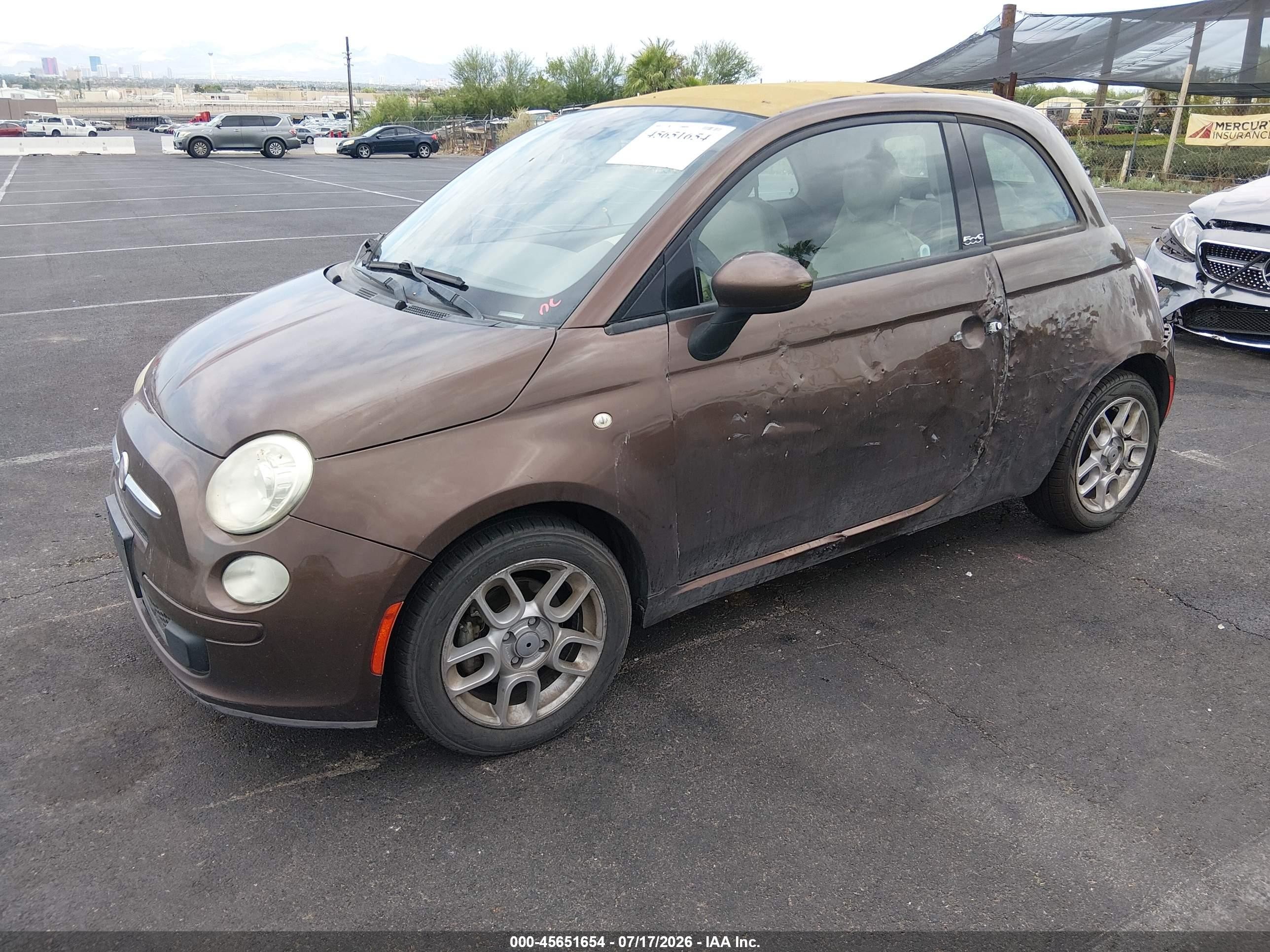 2012 Fiat 500c Pop Brown vin: 3C3CFFDR4CT186693