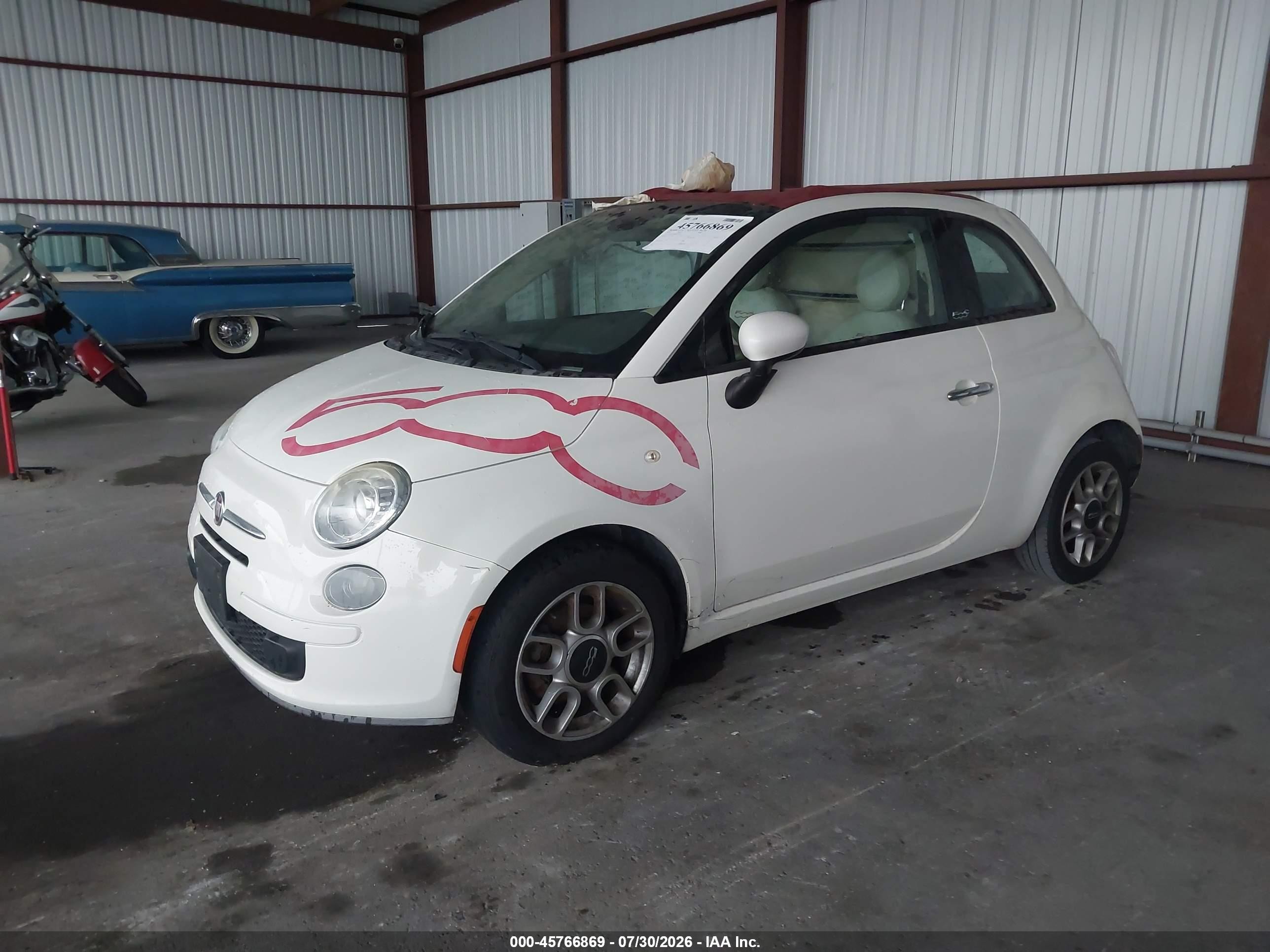 2013 Fiat 500c Pop White vin: 3C3CFFDR4DT709437