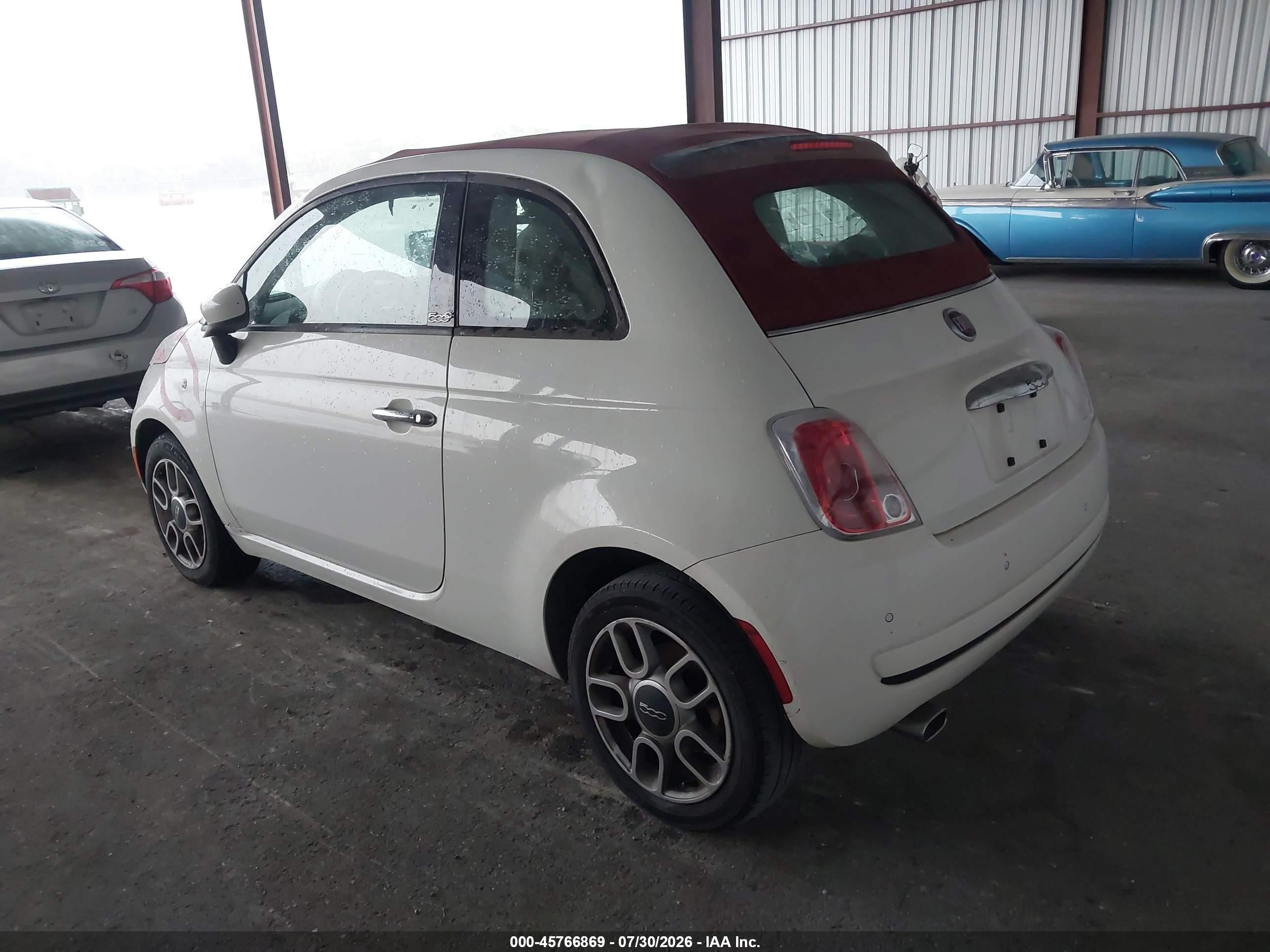 2013 Fiat 500c Pop White vin: 3C3CFFDR4DT709437