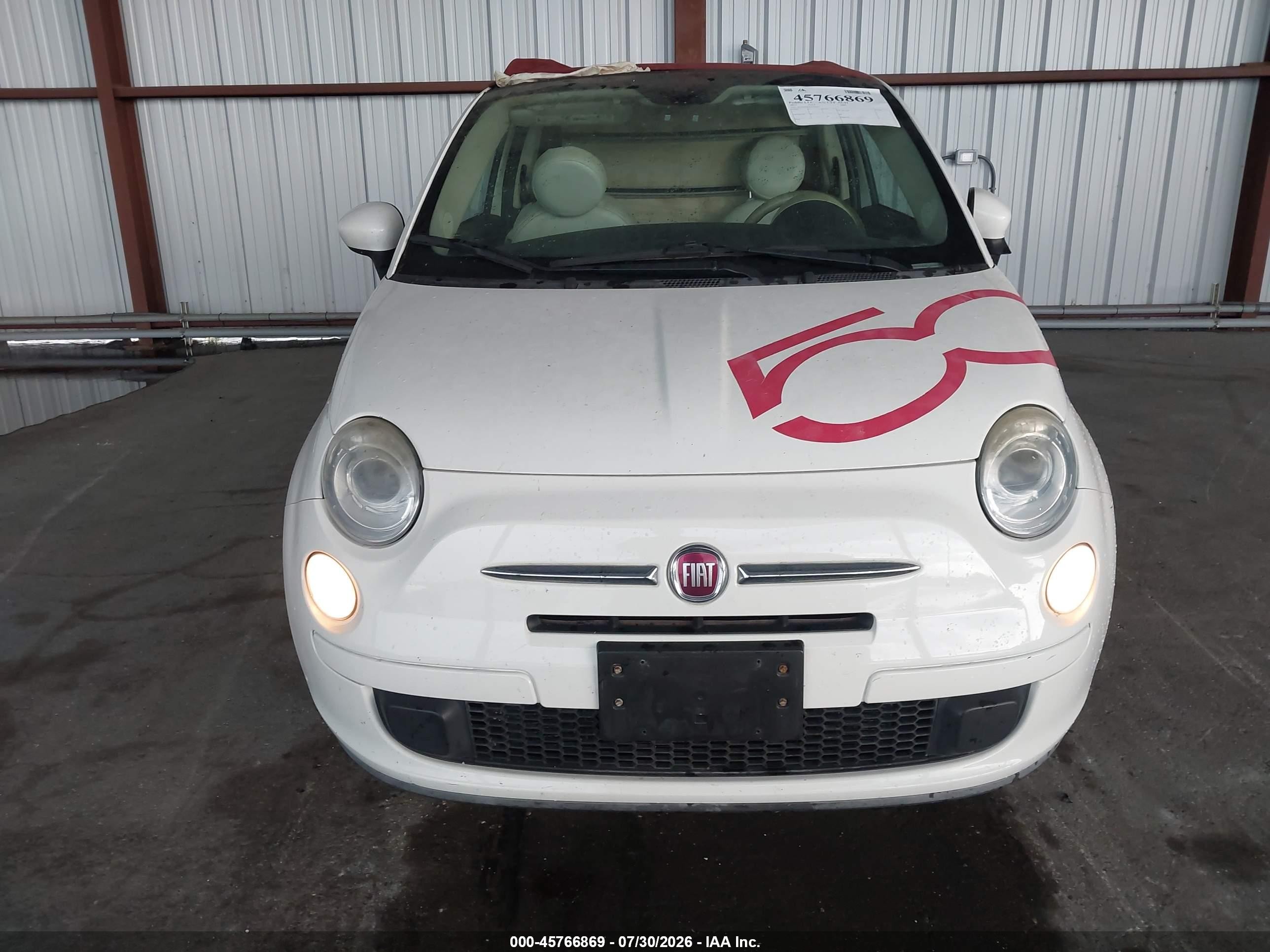 2013 Fiat 500c Pop White vin: 3C3CFFDR4DT709437