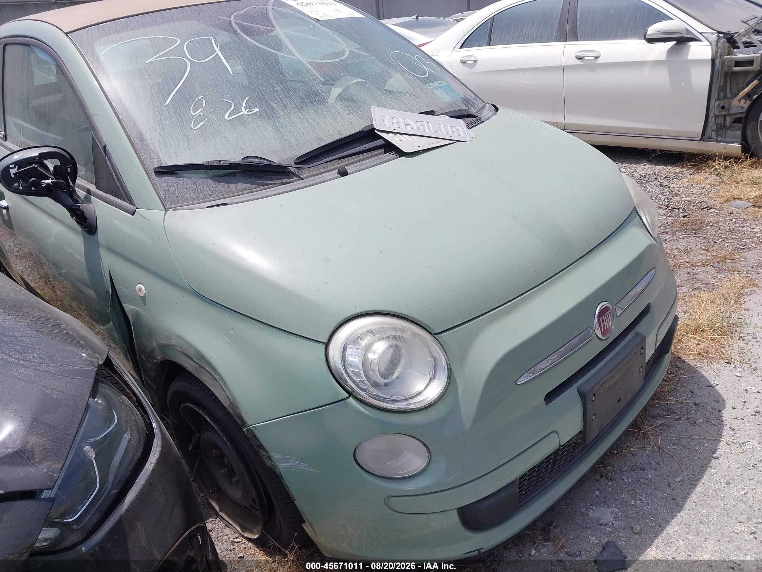 2013 Fiat 500c Pop Green vin: 3C3CFFDR5DT748604