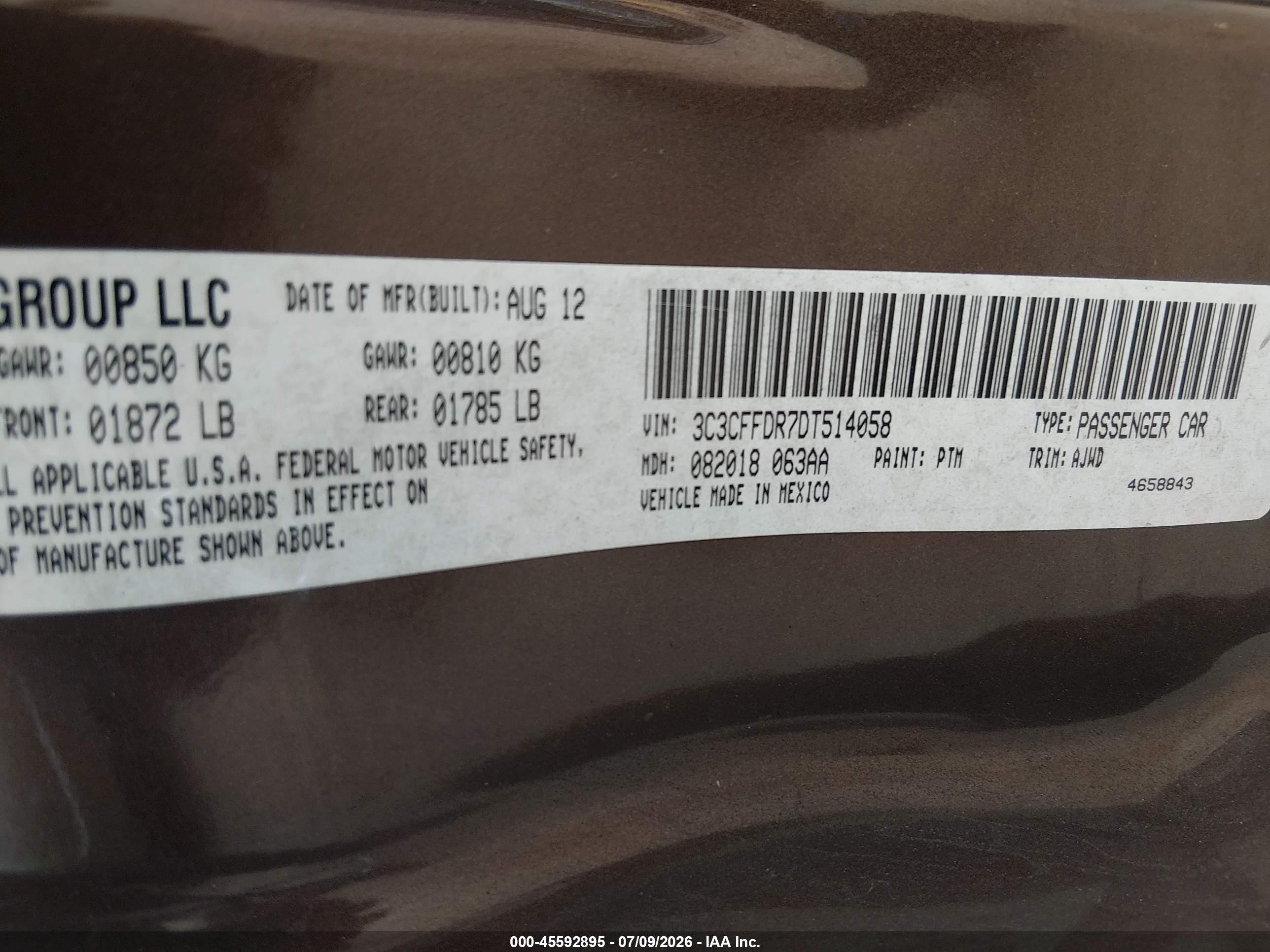 2013 Fiat 500c Pop Brown vin: 3C3CFFDR7DT514058