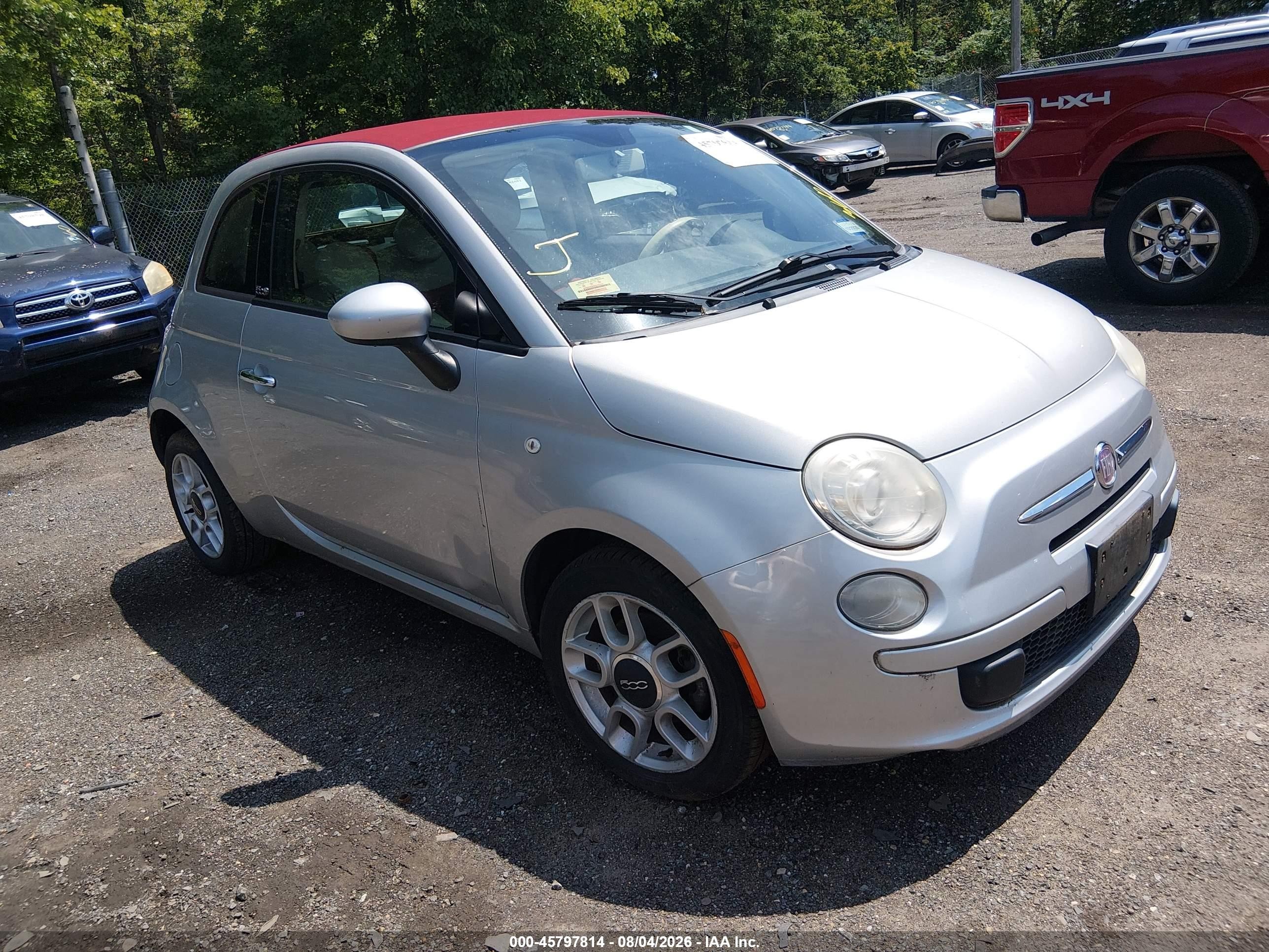 2012 Fiat 500c Pop Silver vin: 3C3CFFDR9CT128191