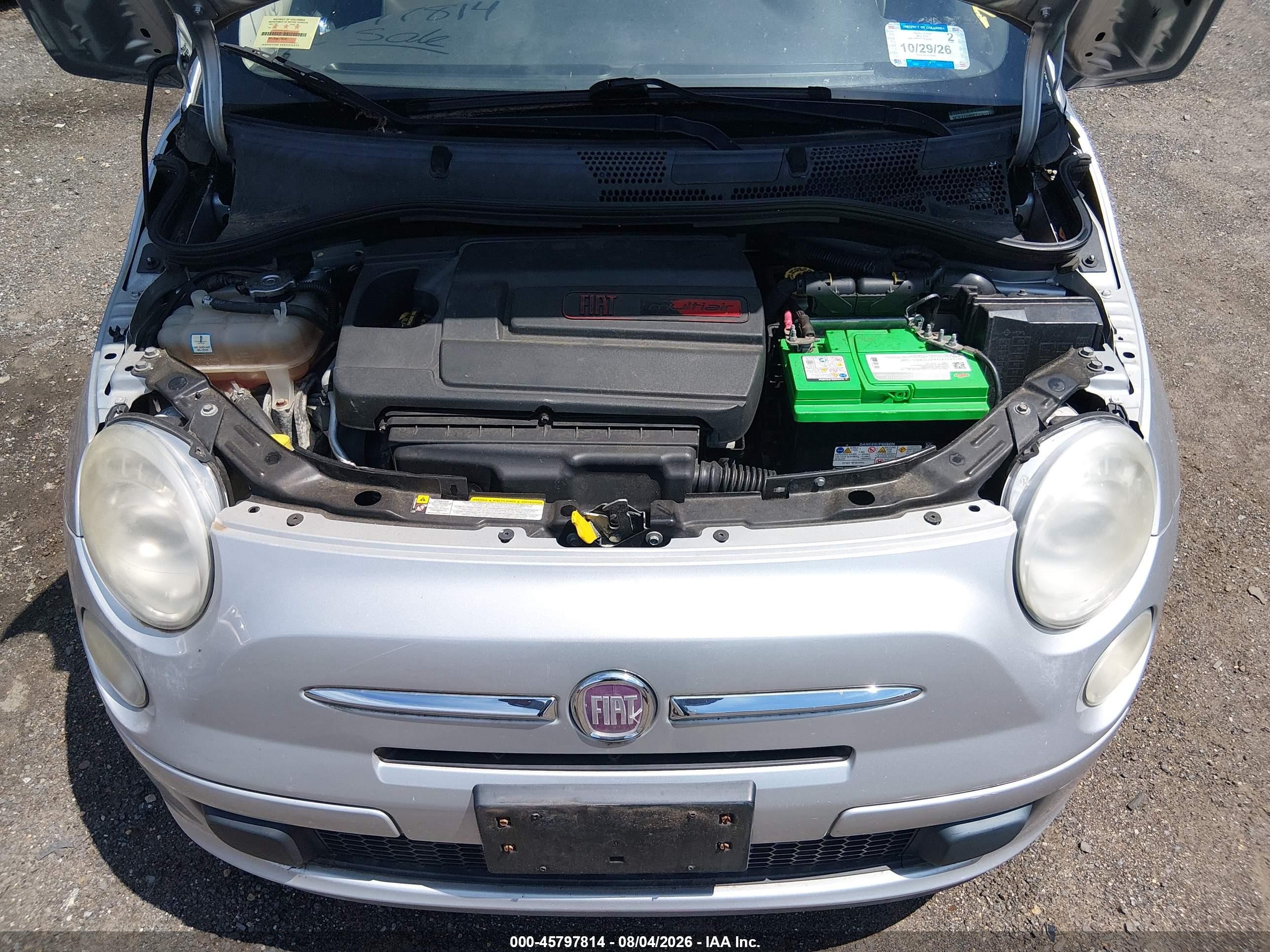 2012 Fiat 500c Pop Silver vin: 3C3CFFDR9CT128191