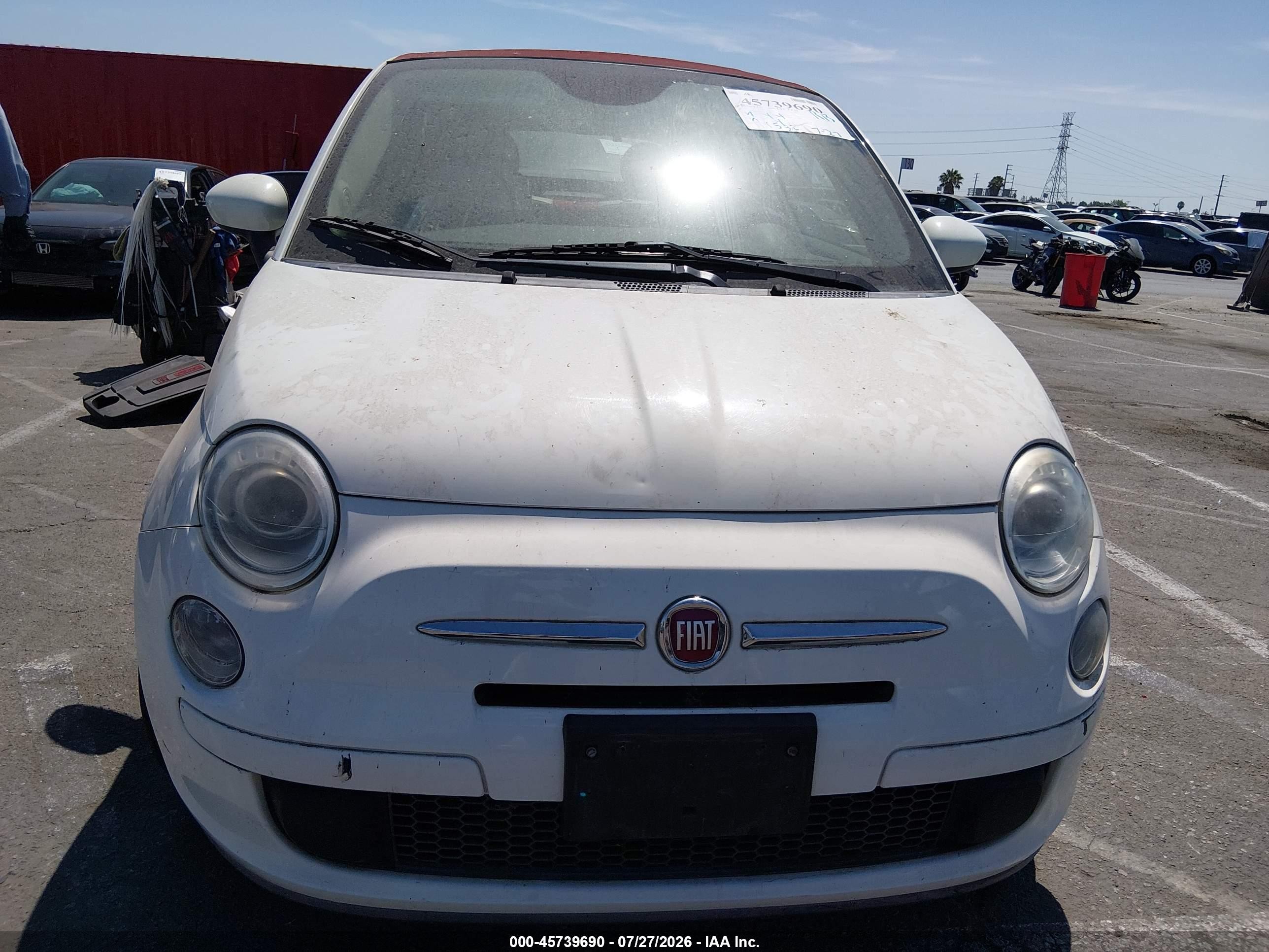 2013 Fiat 500c Pop White vin: 3C3CFFDR9DT674376