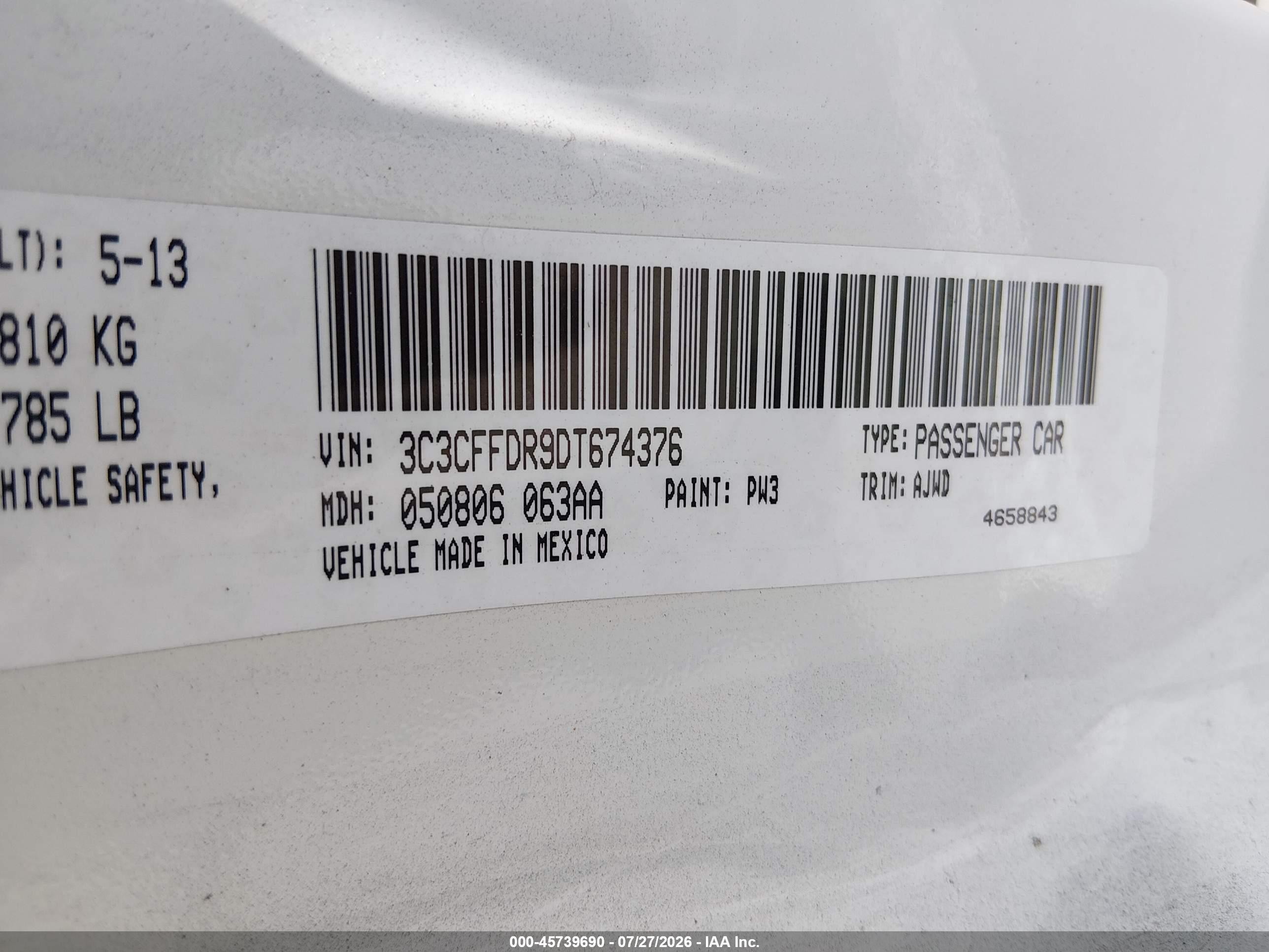 2013 Fiat 500c Pop White vin: 3C3CFFDR9DT674376