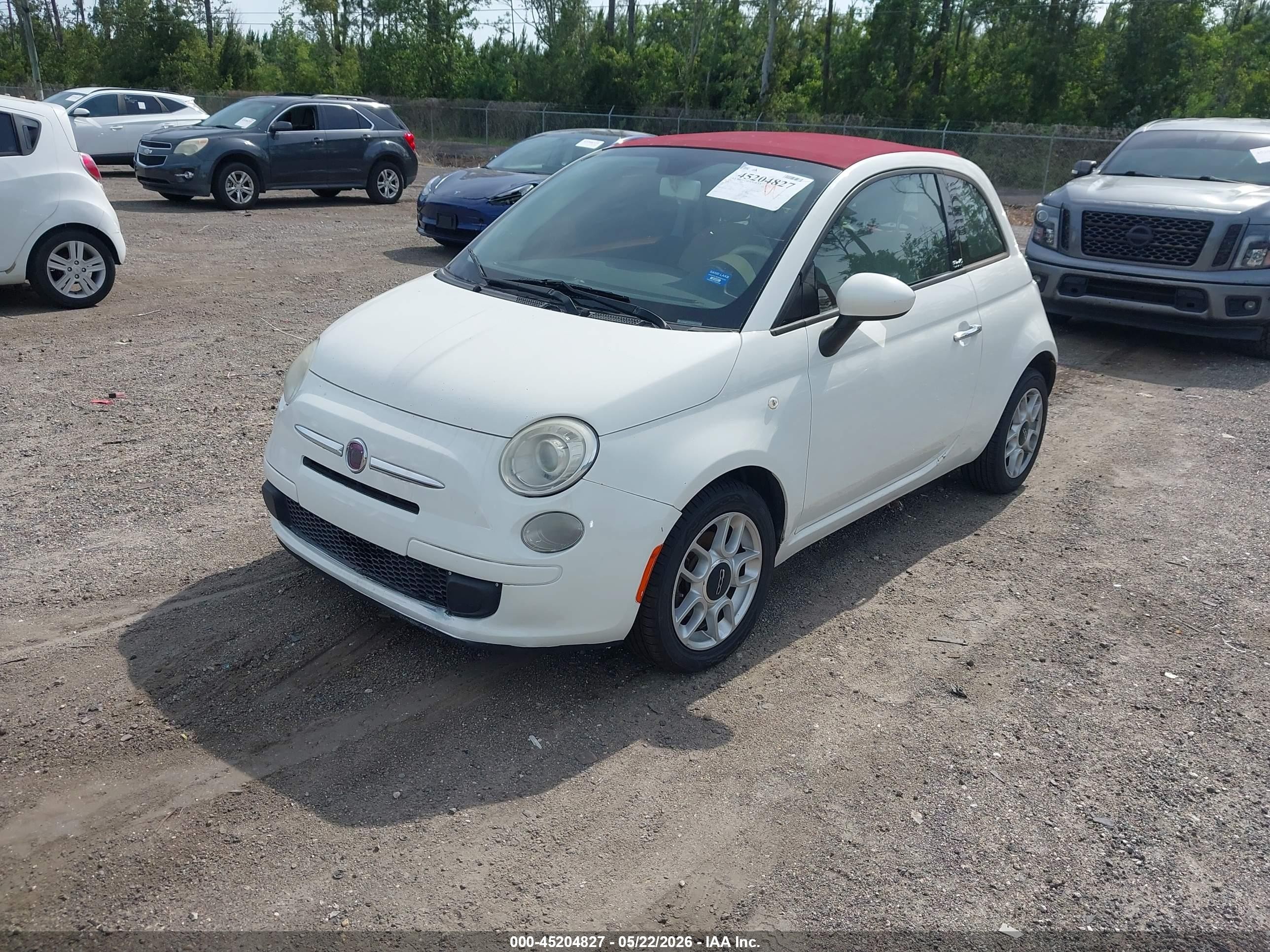 2012 Fiat 500c Pop White vin: 3C3CFFDRXCT330621