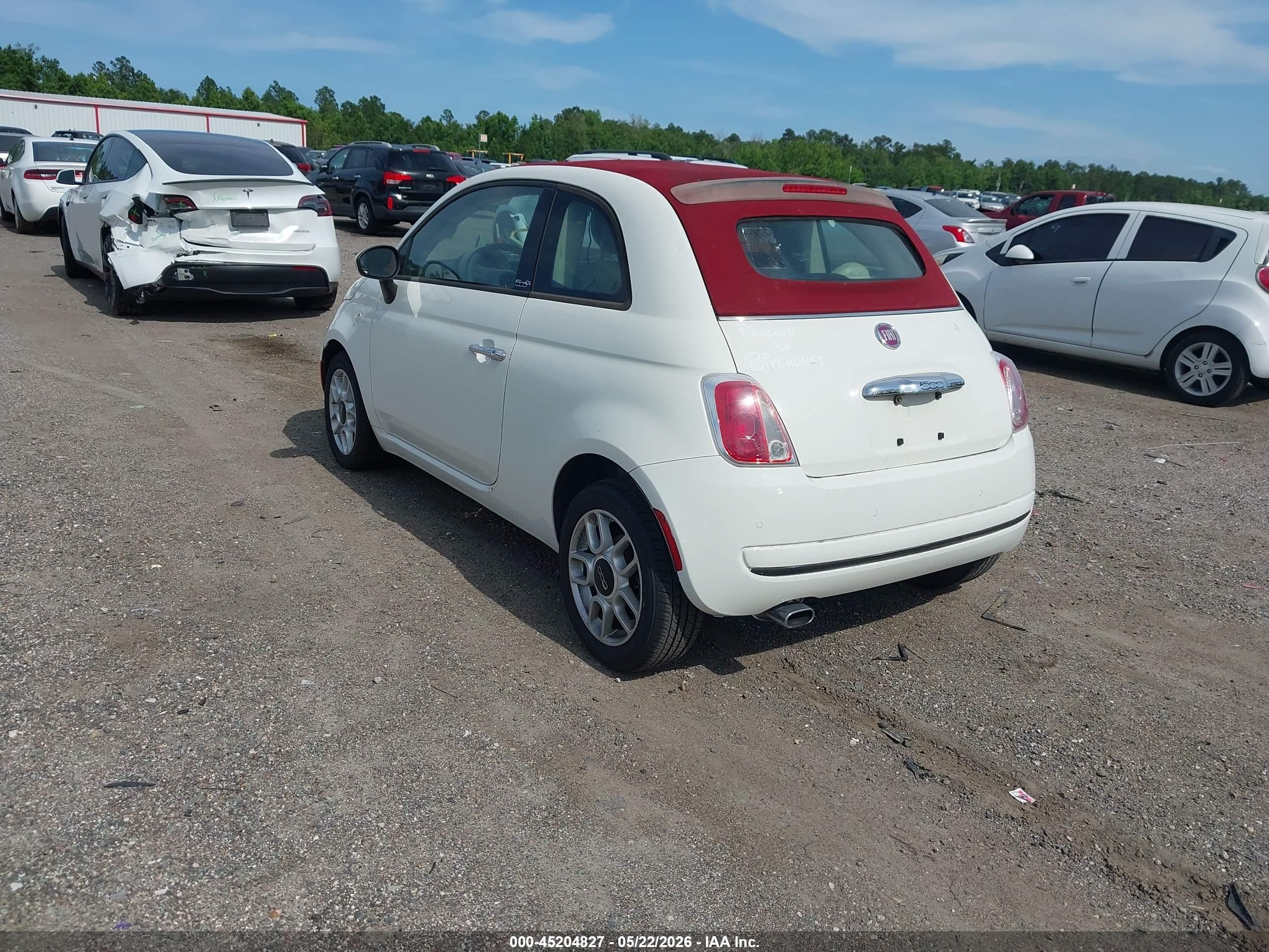 2012 Fiat 500c Pop White vin: 3C3CFFDRXCT330621