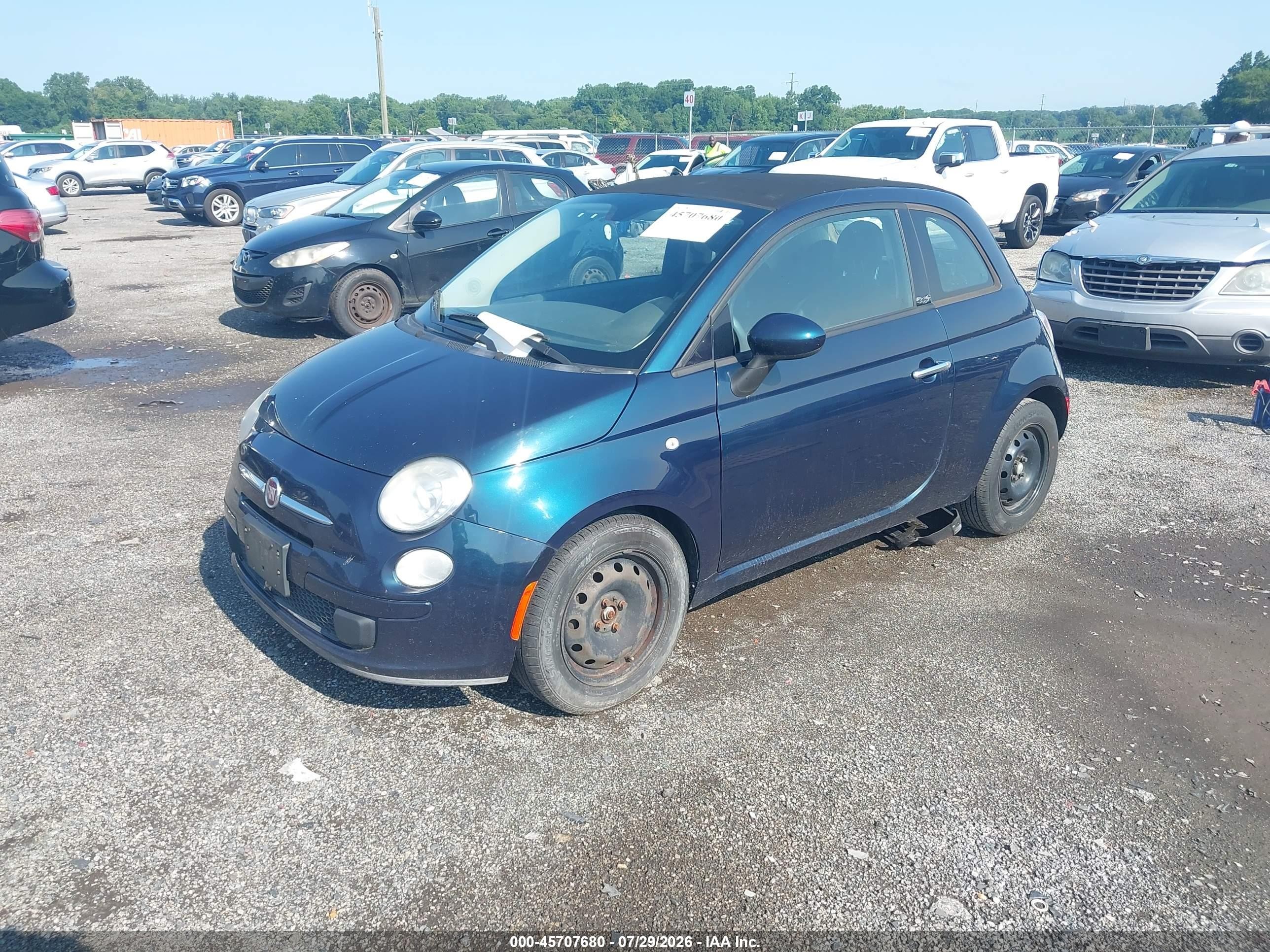 2013 Fiat 500c Pop Blue vin: 3C3CFFDRXDT689033