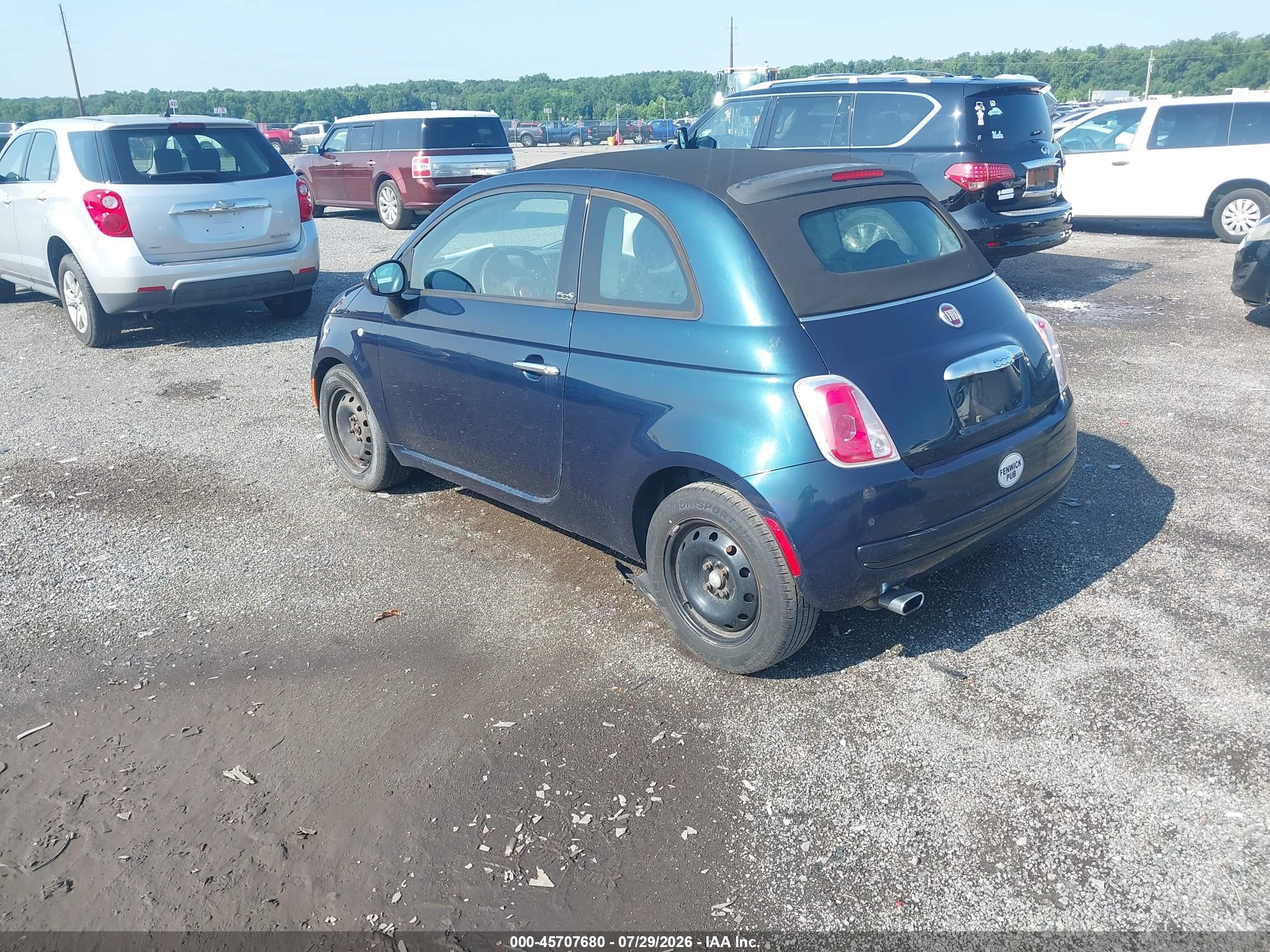 2013 Fiat 500c Pop Blue vin: 3C3CFFDRXDT689033
