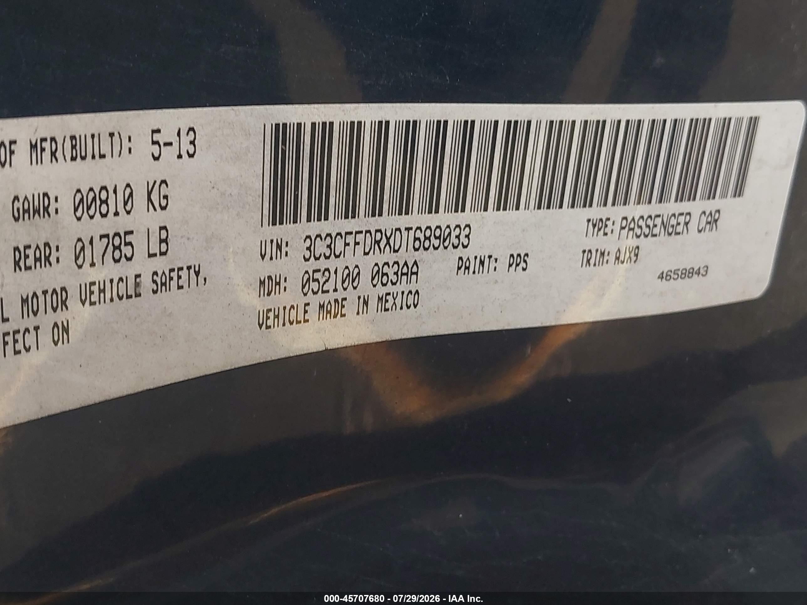 2013 Fiat 500c Pop Blue vin: 3C3CFFDRXDT689033