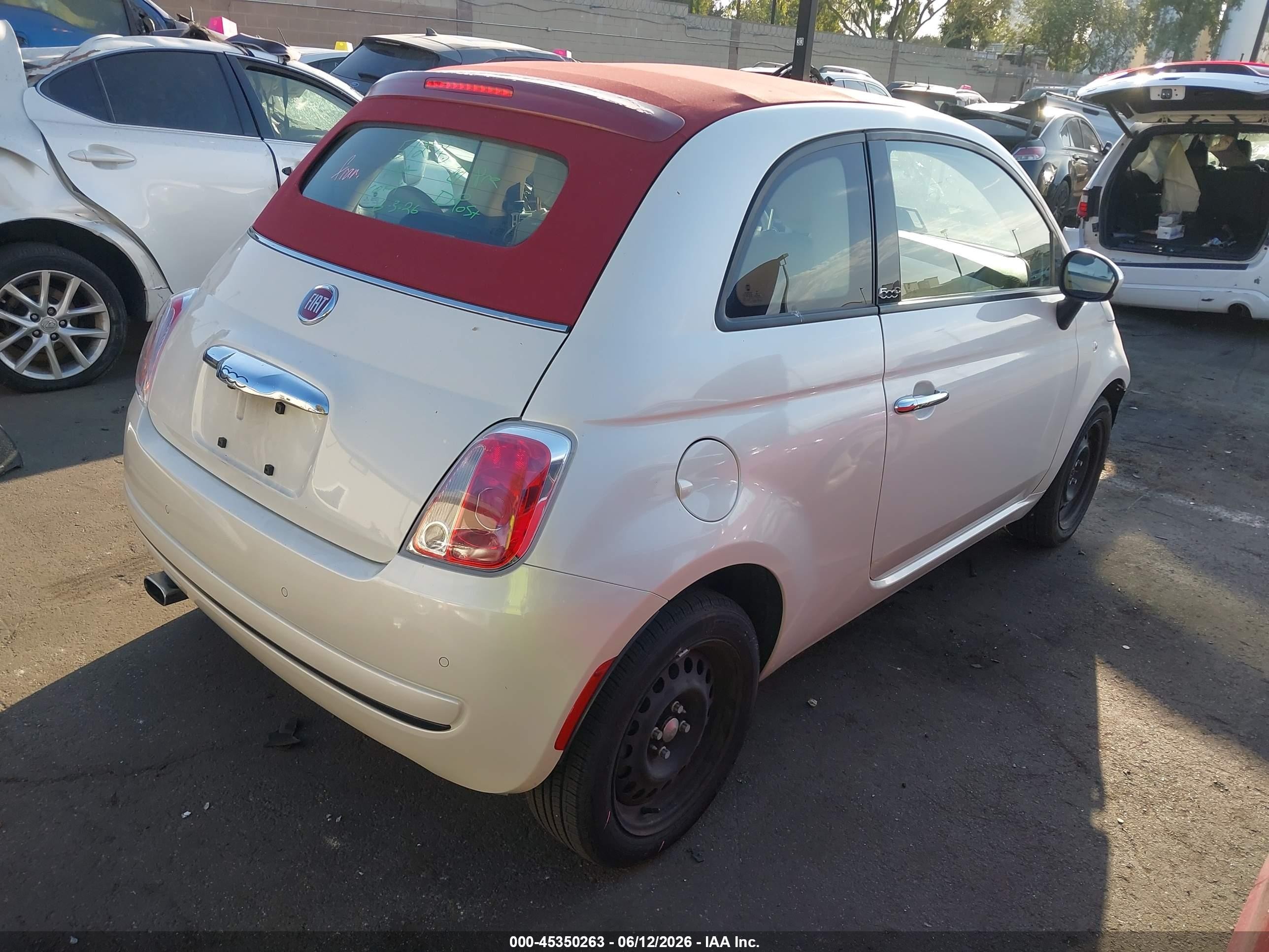 2013 Fiat 500c Pop White vin: 3C3CFFDRXDT743978