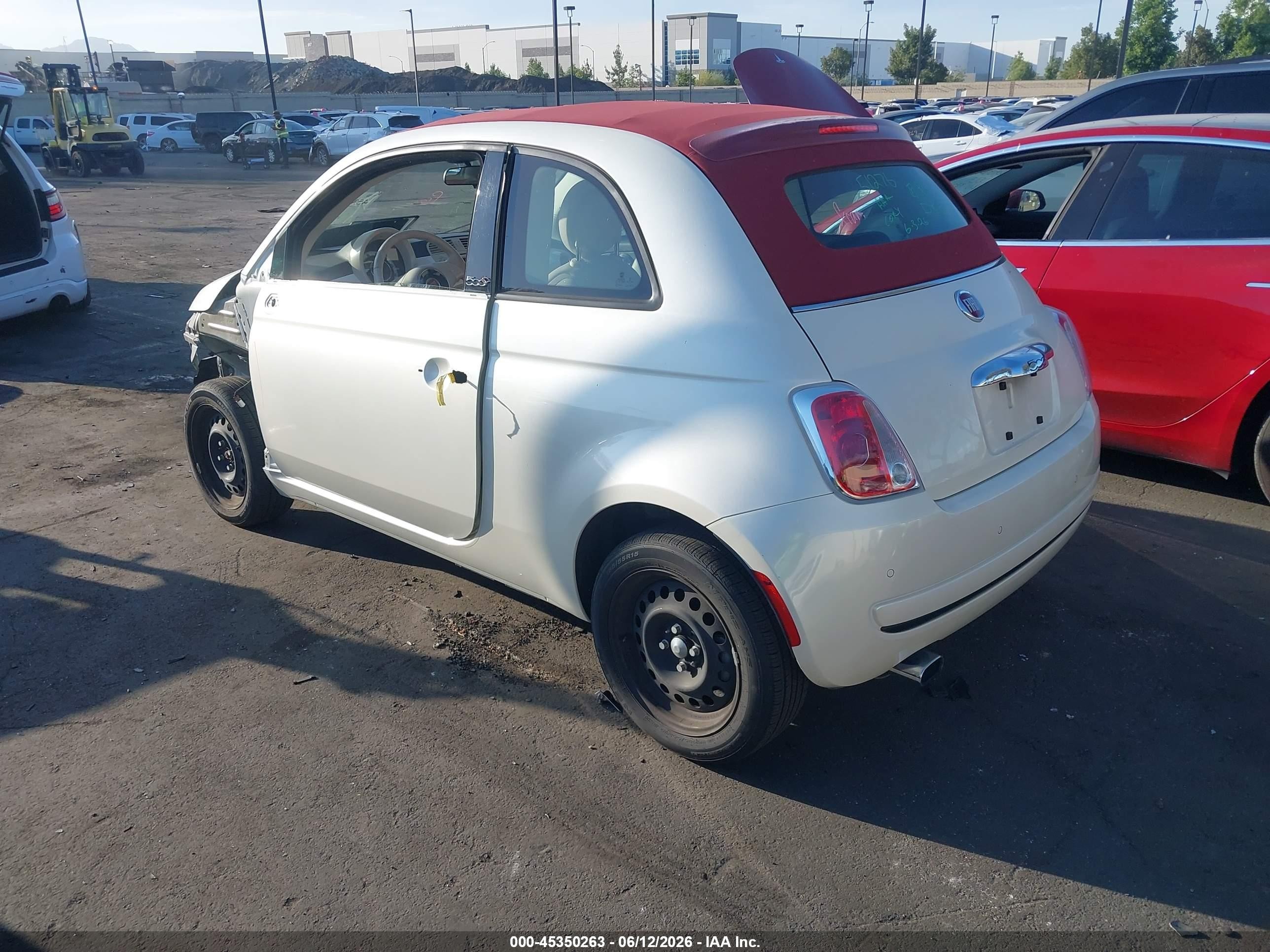 2013 Fiat 500c Pop White vin: 3C3CFFDRXDT743978