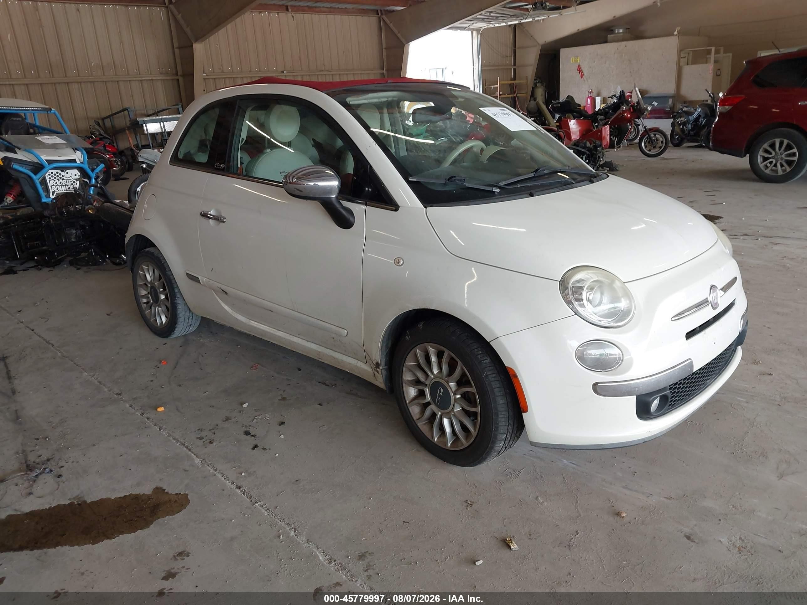 2012 Fiat 500c Lounge Белый vin: 3C3CFFER2CT330630