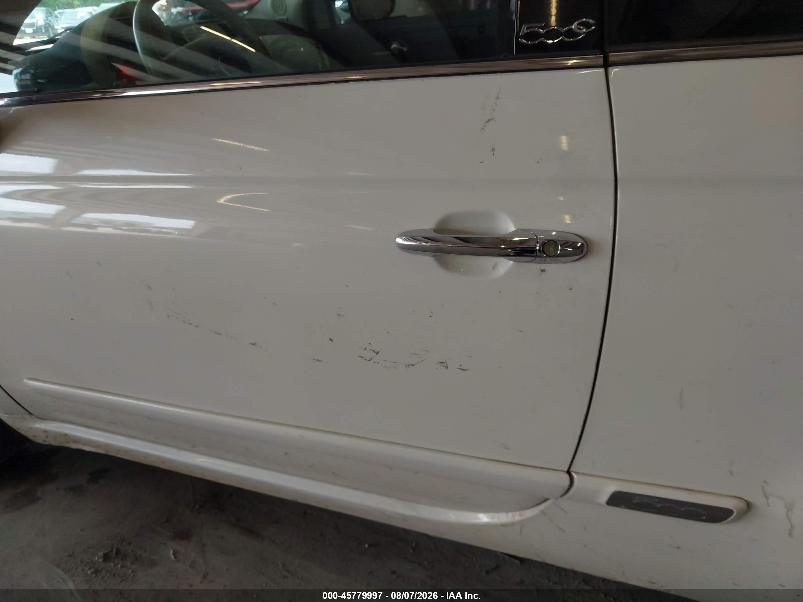 2012 Fiat 500c Lounge White vin: 3C3CFFER2CT330630