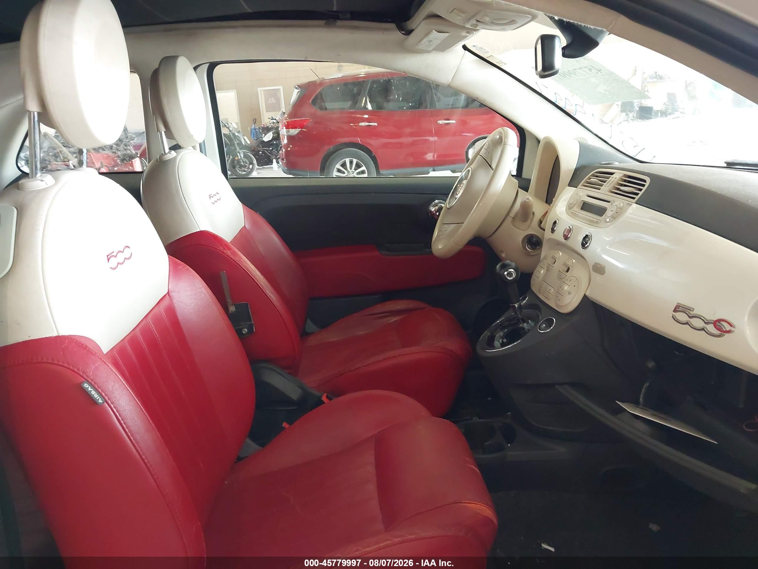2012 Fiat 500c Lounge White vin: 3C3CFFER2CT330630