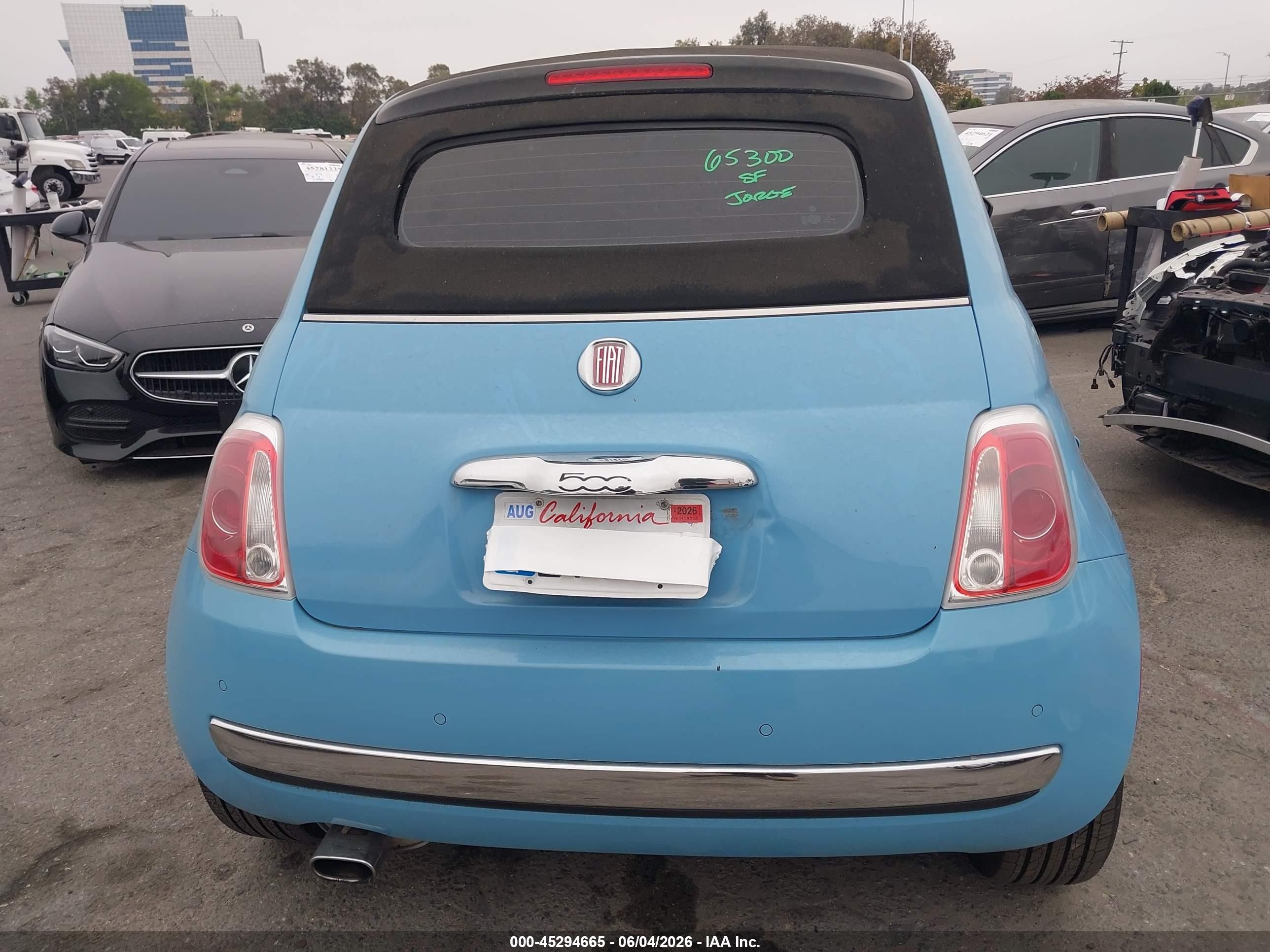 2015 Fiat 500c 1957 Edition Light Blue vin: 3C3CFFER2FT716517