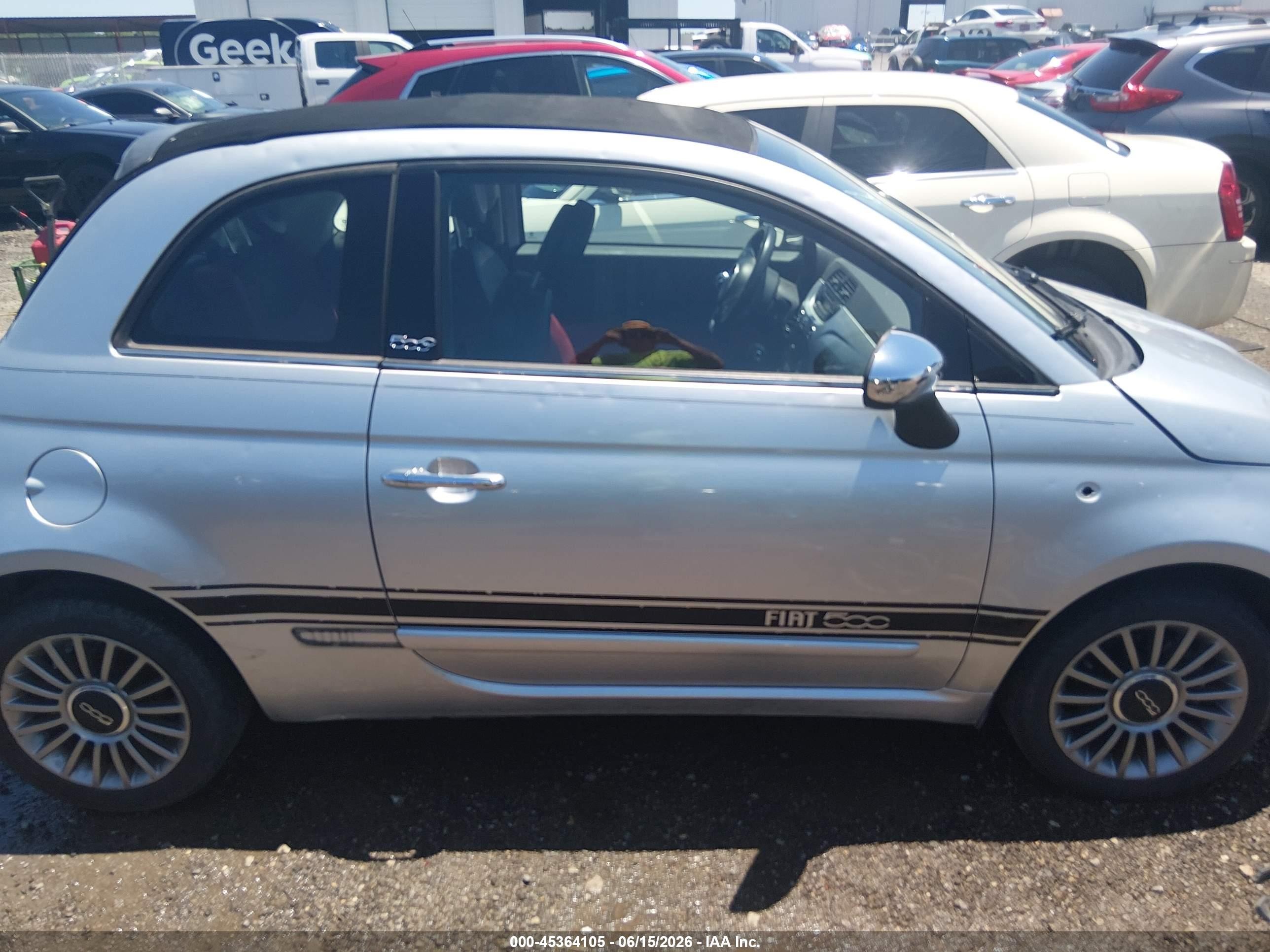 2012 Fiat 500c Lounge Silver vin: 3C3CFFER3CT100837