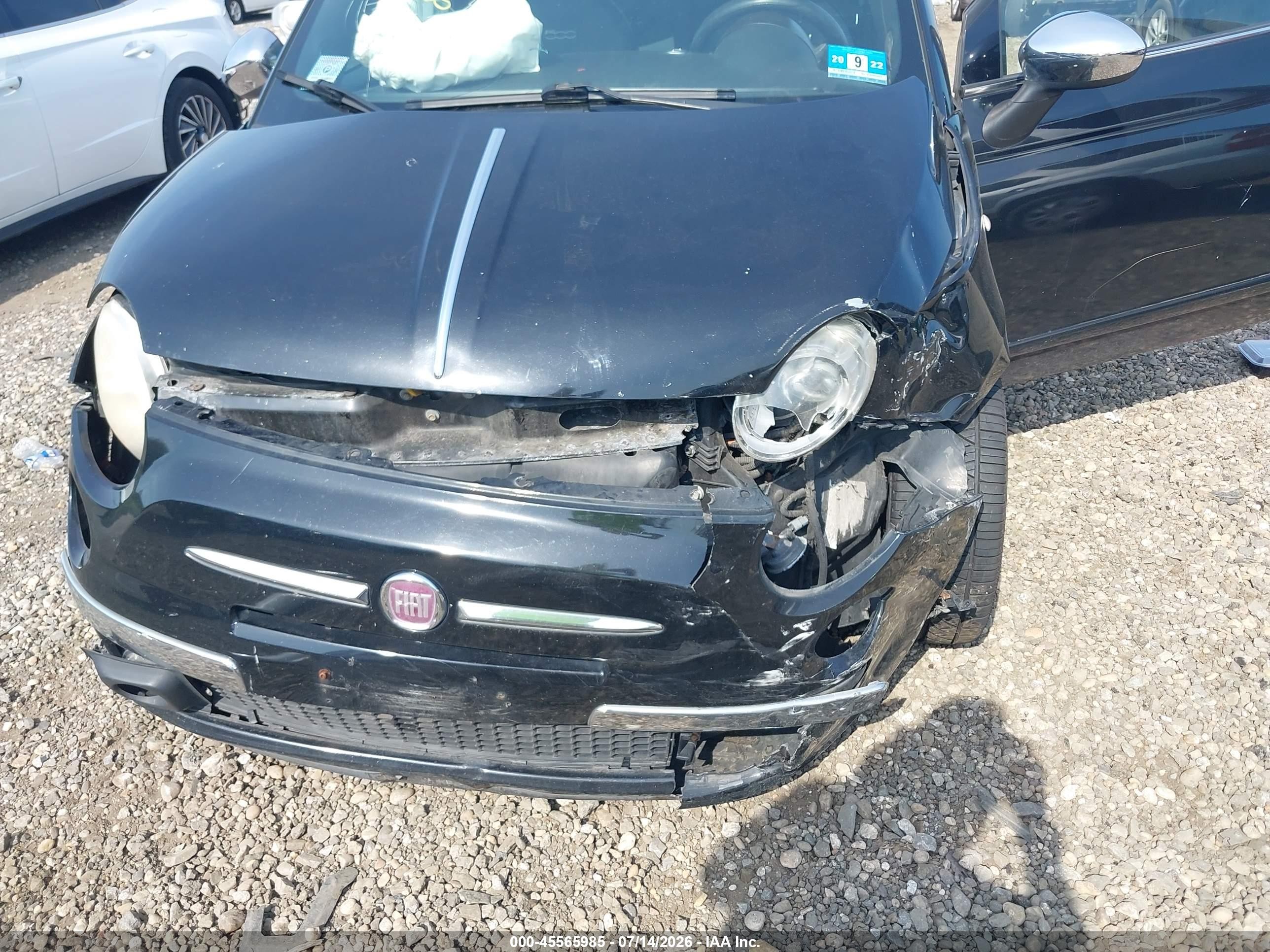 2012 Fiat 500c Lounge Black vin: 3C3CFFER3CT225689