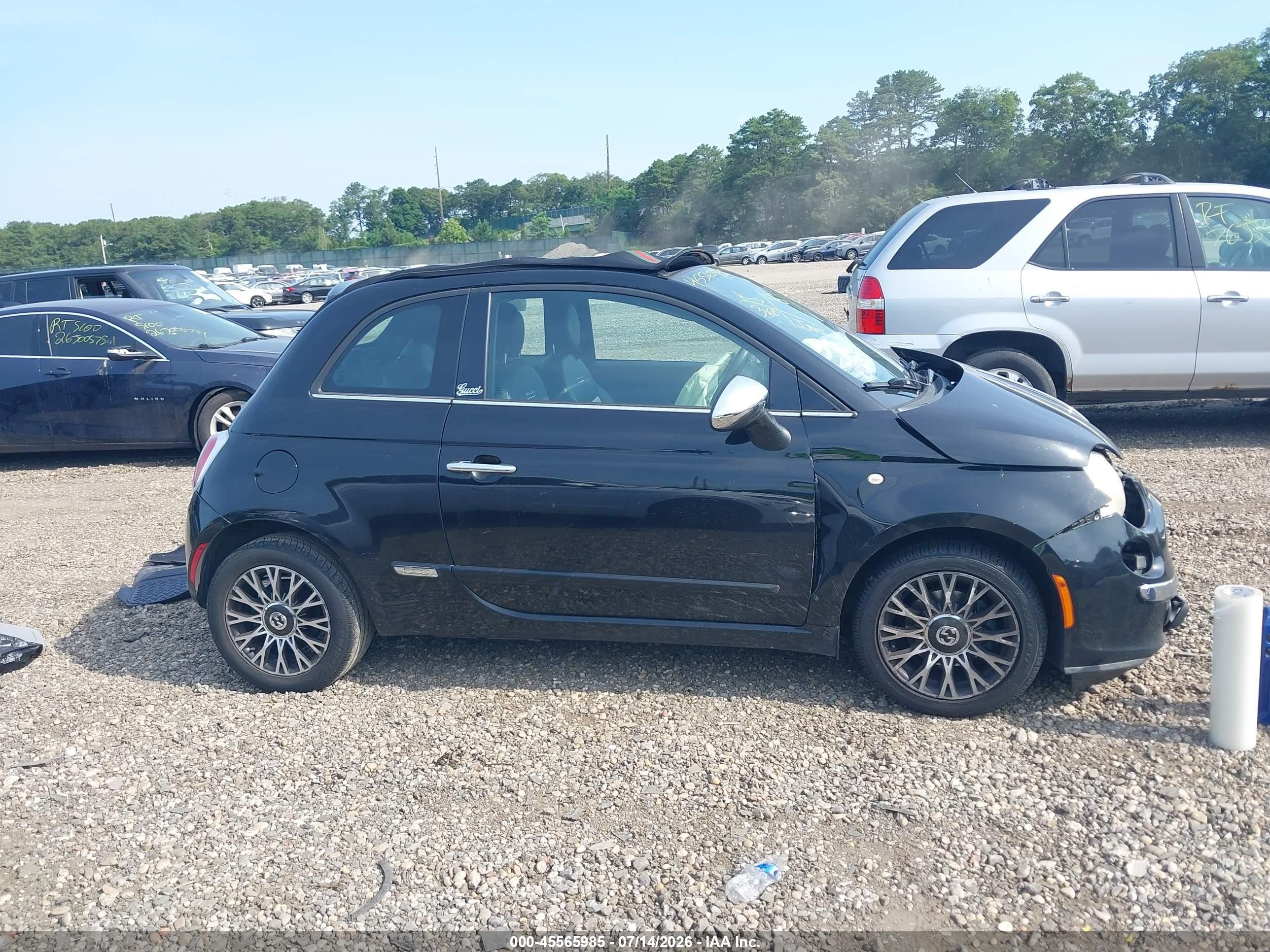2012 Fiat 500c Lounge Black vin: 3C3CFFER3CT225689
