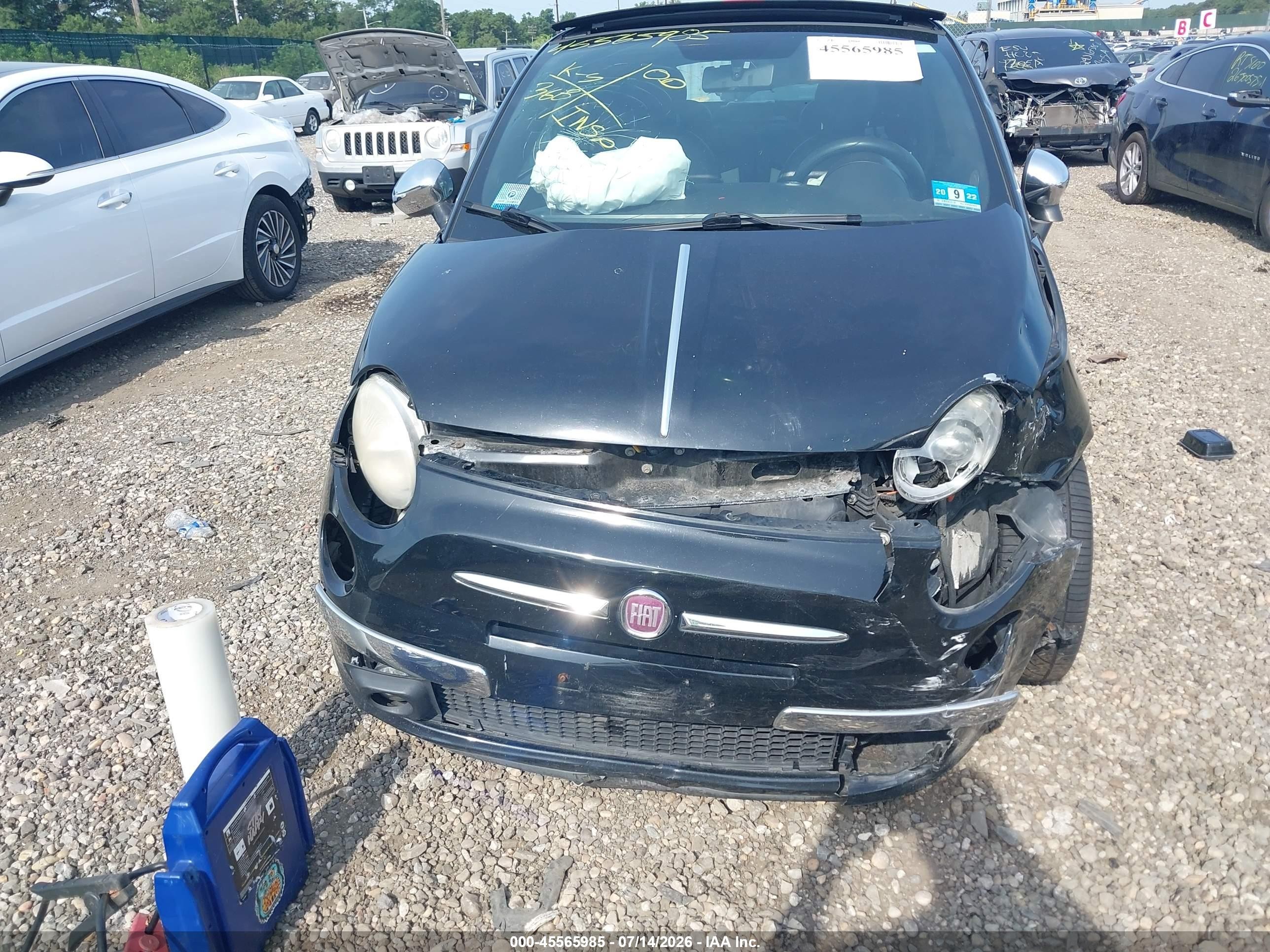 2012 Fiat 500c Lounge Black vin: 3C3CFFER3CT225689