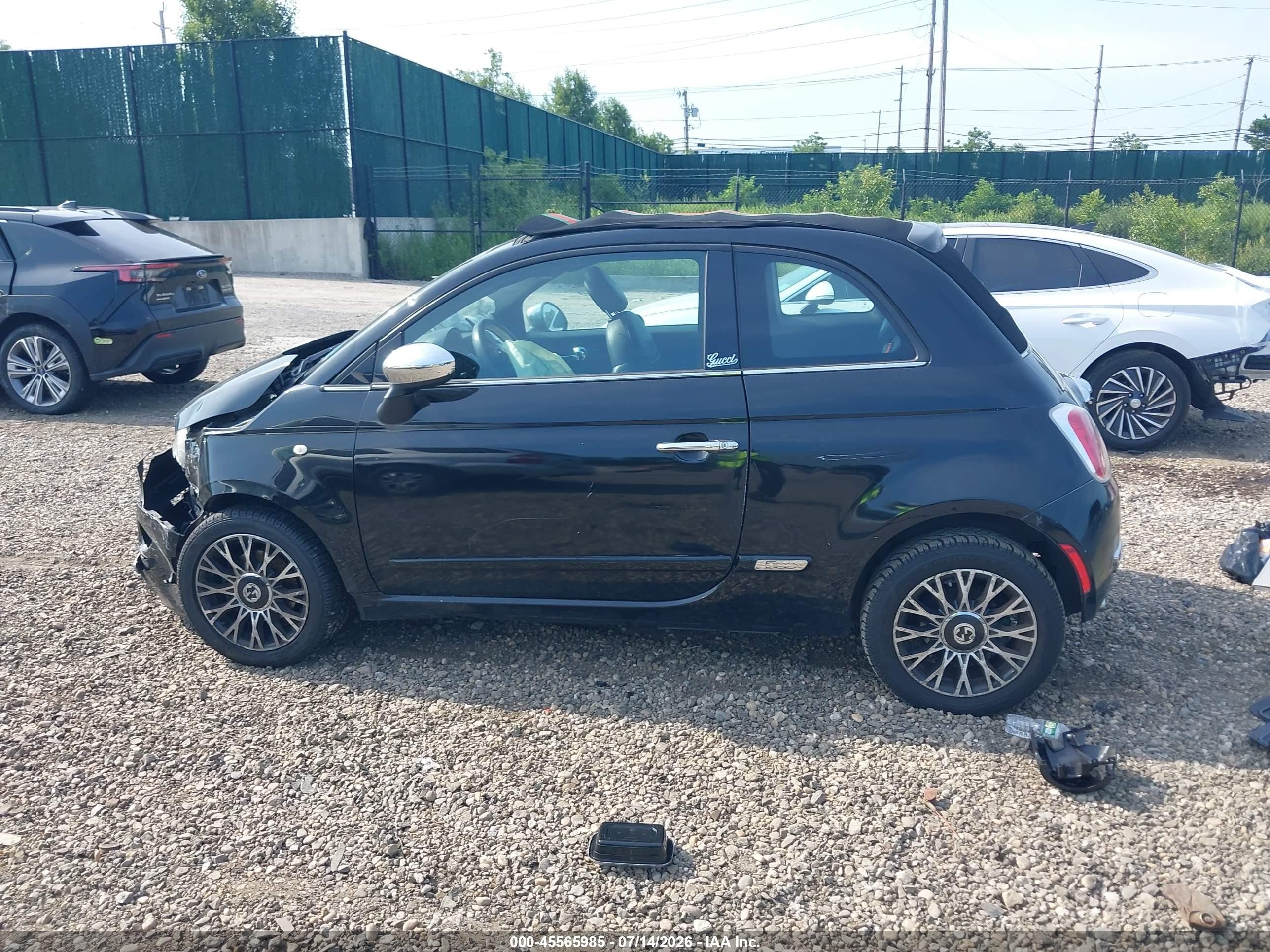 2012 Fiat 500c Lounge Black vin: 3C3CFFER3CT225689