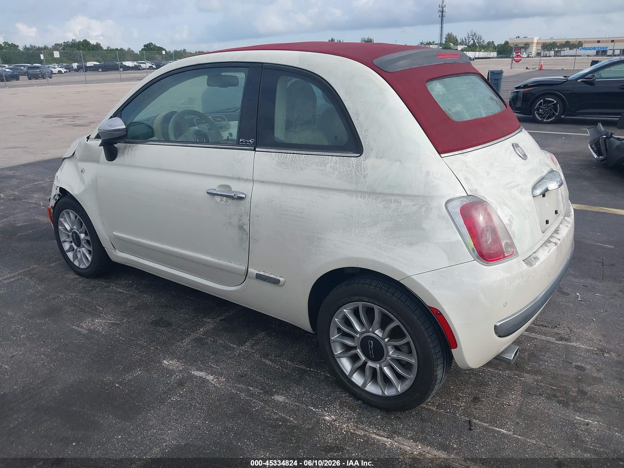 2013 Fiat 500c Lounge White vin: 3C3CFFER4DT748446